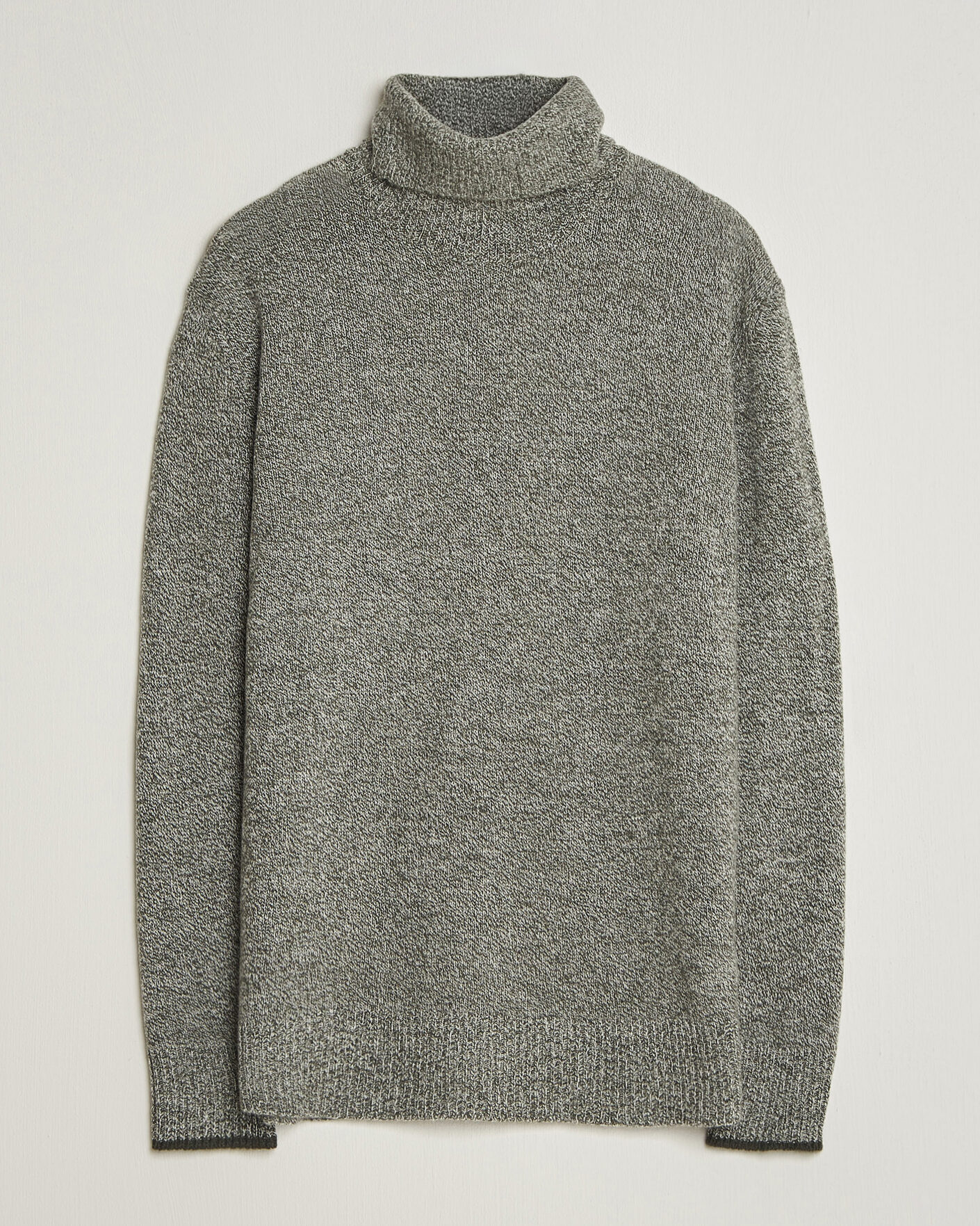 Men | Sweaters & Knitwear | Altea | Cloud Cashmere Blend Rollneck Green Melange