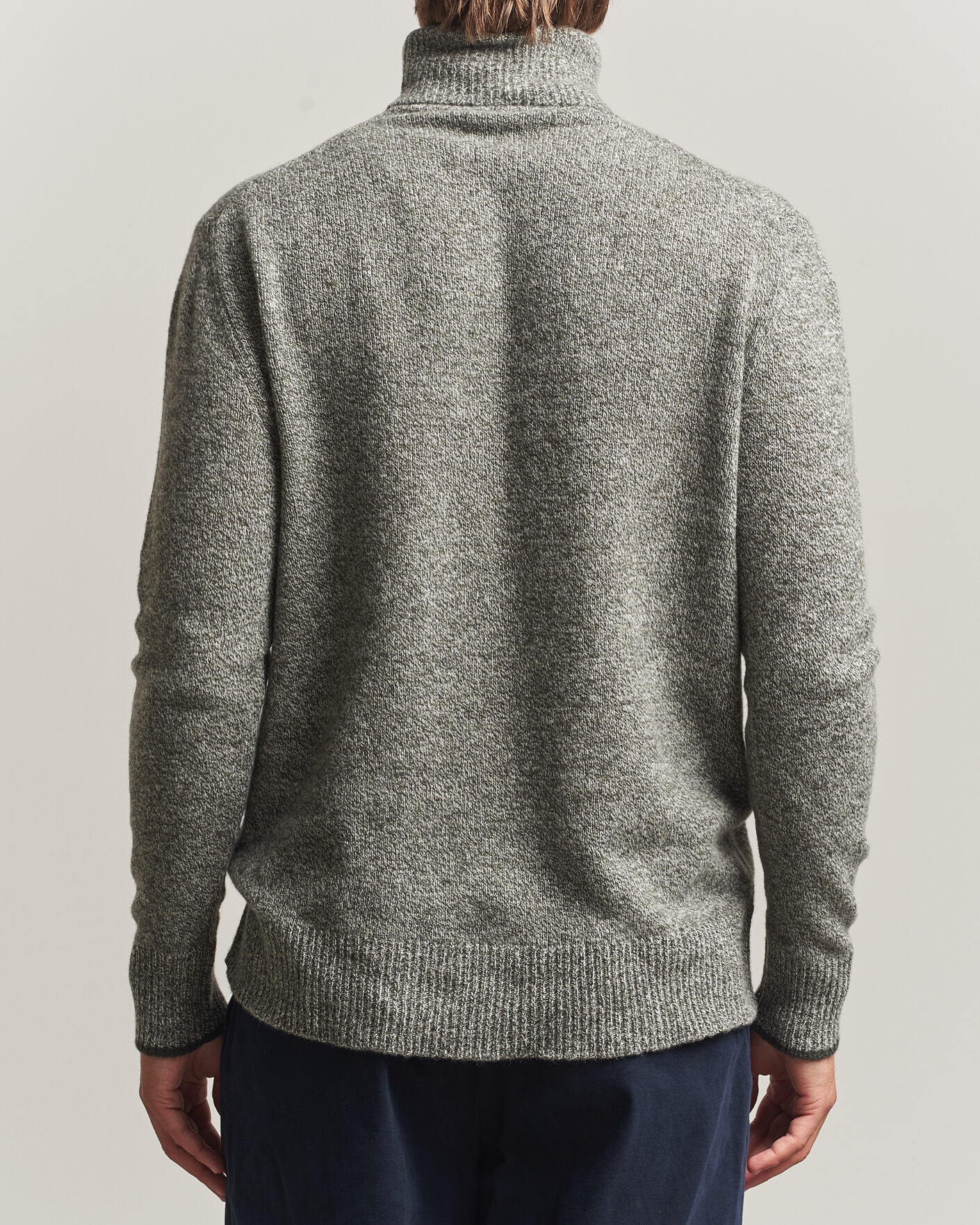 Men | Sweaters & Knitwear | Altea | Cloud Cashmere Blend Rollneck Green Melange