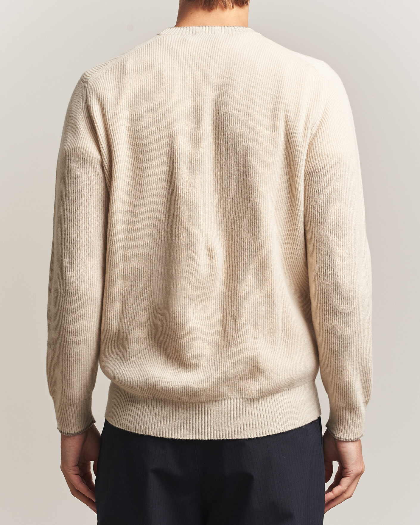 Men | Sweaters & Knitwear | Altea | Rib Wool Raglan Sweater Cream