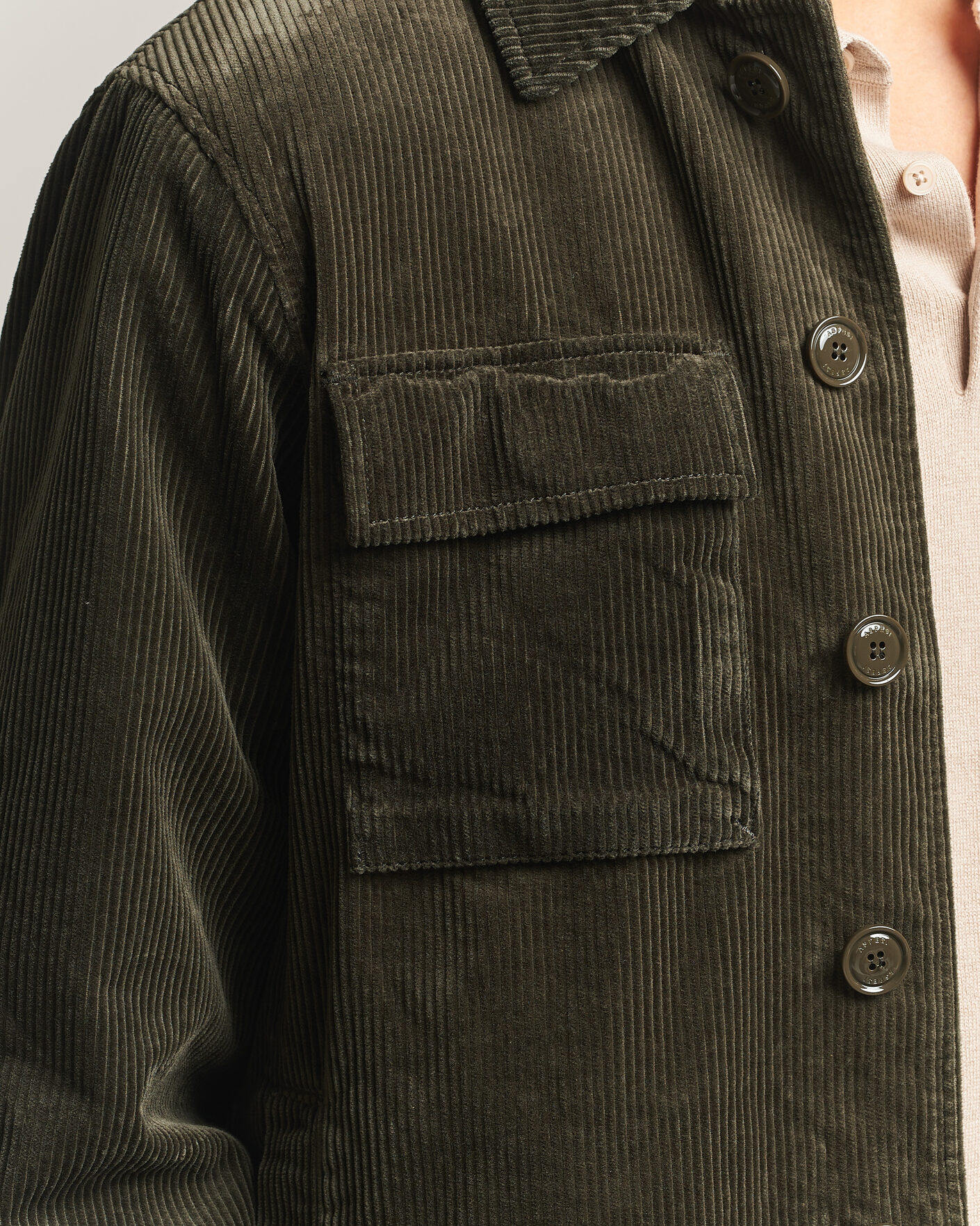 Men | Coats & Jackets | Aspesi | Tigre Corduroy Shirt Jacket Military