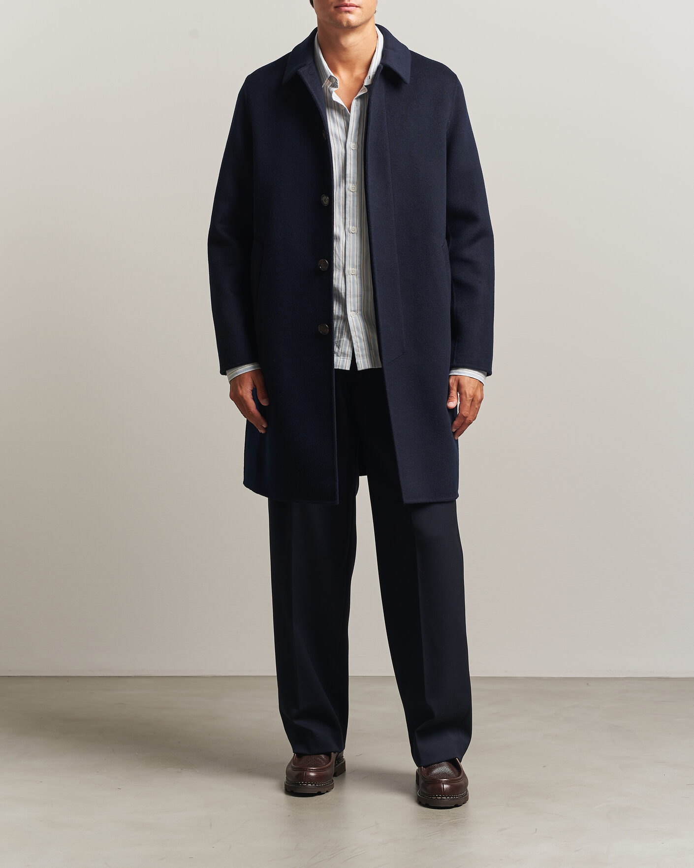 Men | Coats & Jackets | Aspesi | Double Wool Coat Navy