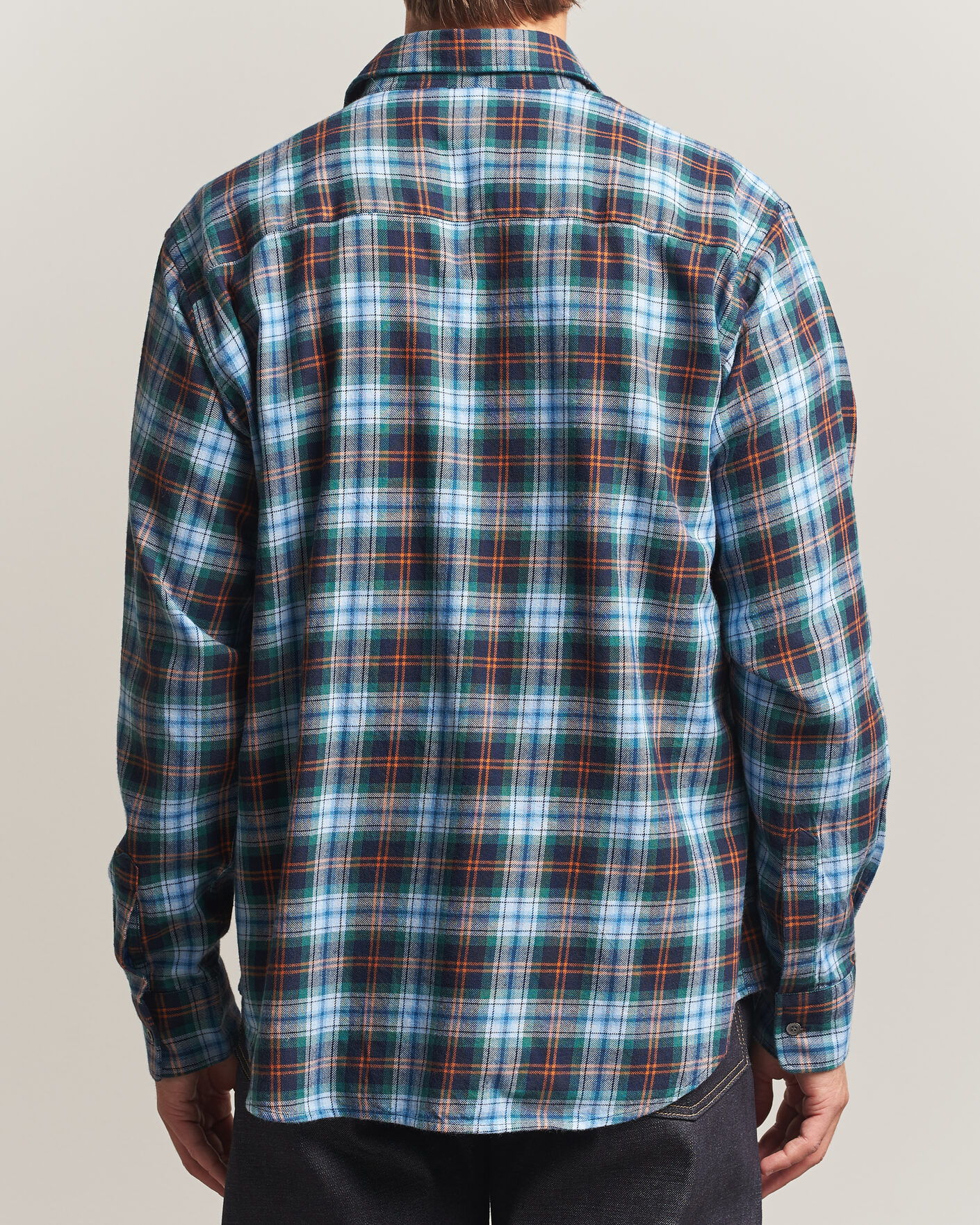 Men | Shirts | Aspesi | Flannel Shirt Blue Check