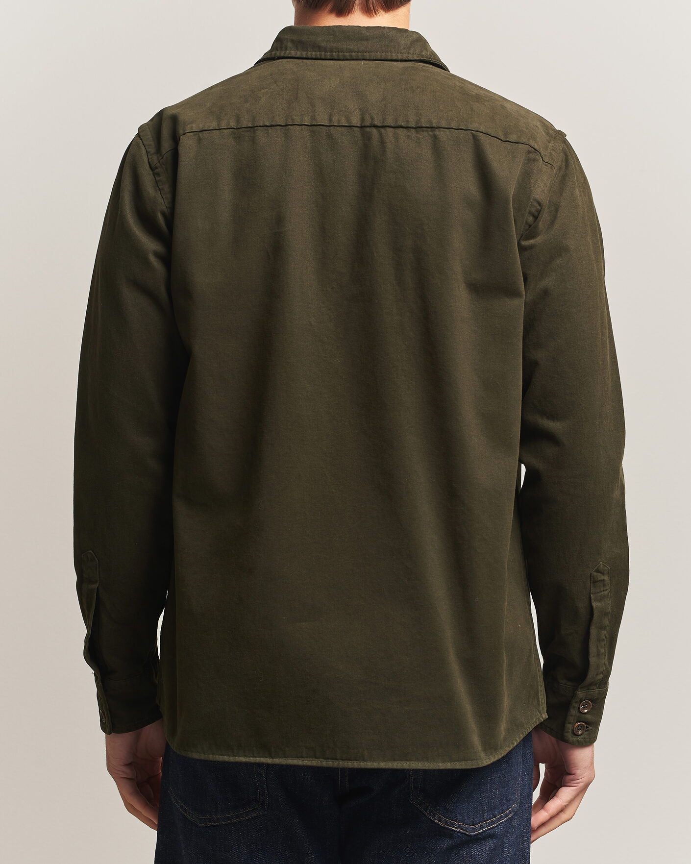 Men | Shirts | Aspesi | Twill Cotton Overshirt Military