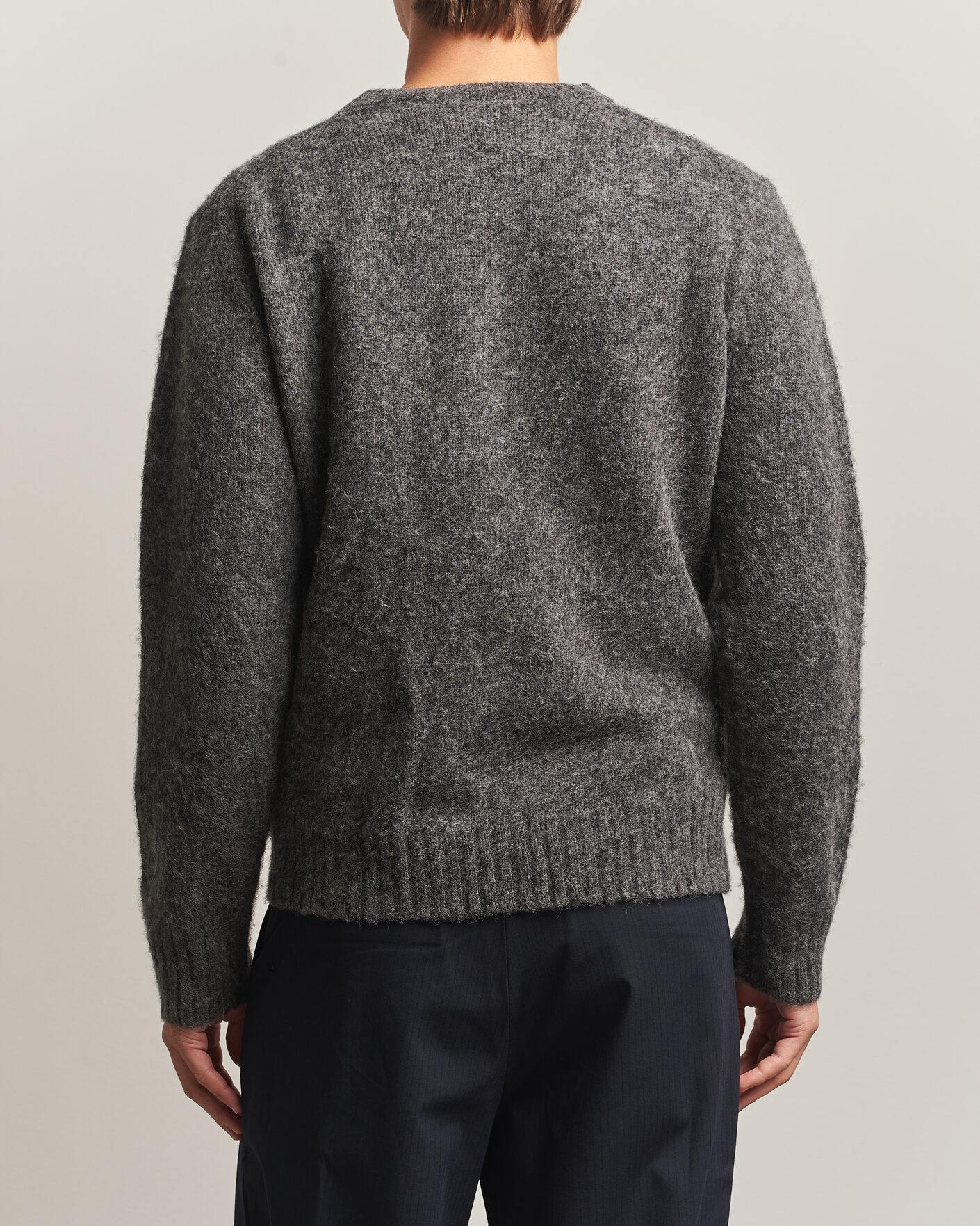 Men | Sweaters & Knitwear | Aspesi | Brushed Shetland Sweater Grey Melange