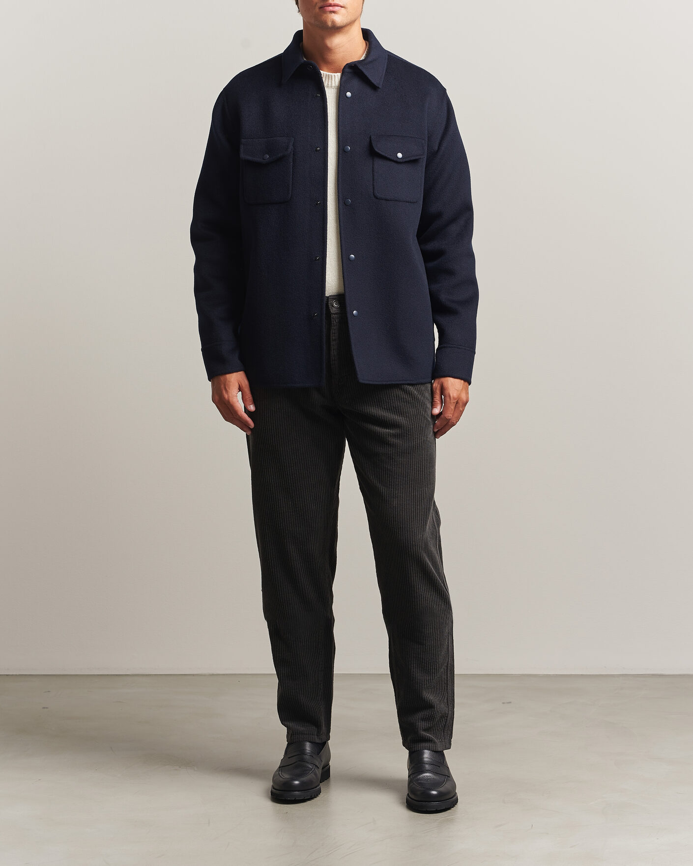 Men | Trousers | Aspesi | Corduroy Pants Dark Brown