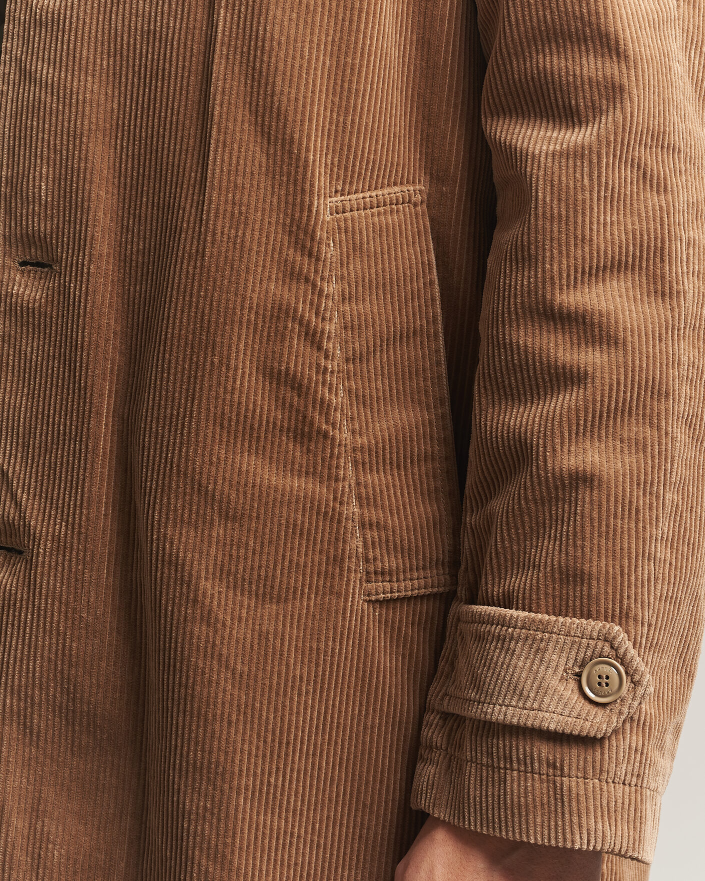 Men | Coats & Jackets | Aspesi | Corduroy Raglan Coat Beige