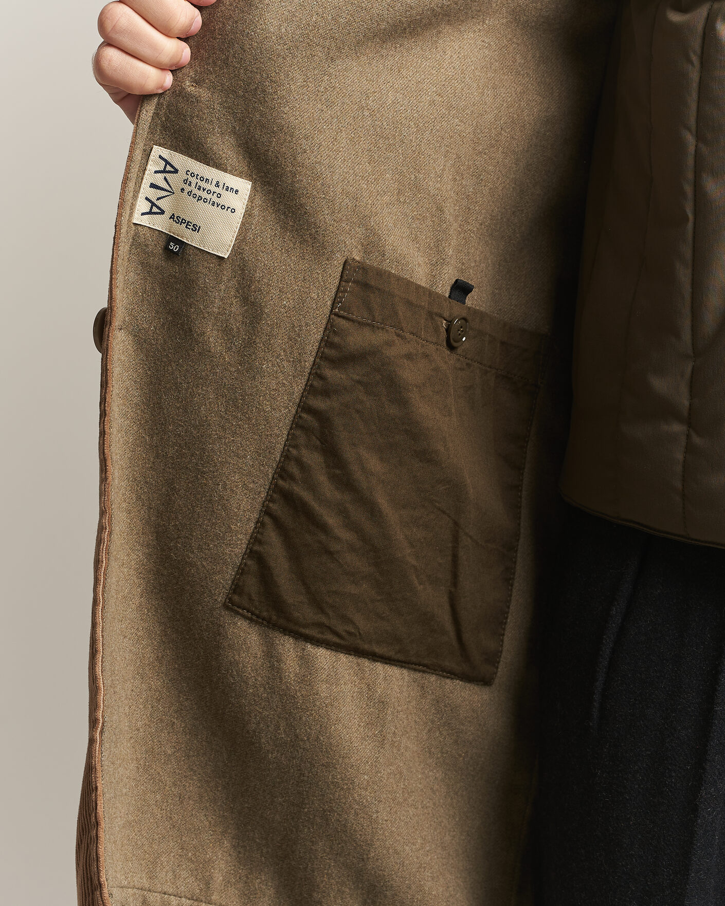 Men | Coats & Jackets | Aspesi | Corduroy Raglan Coat Beige