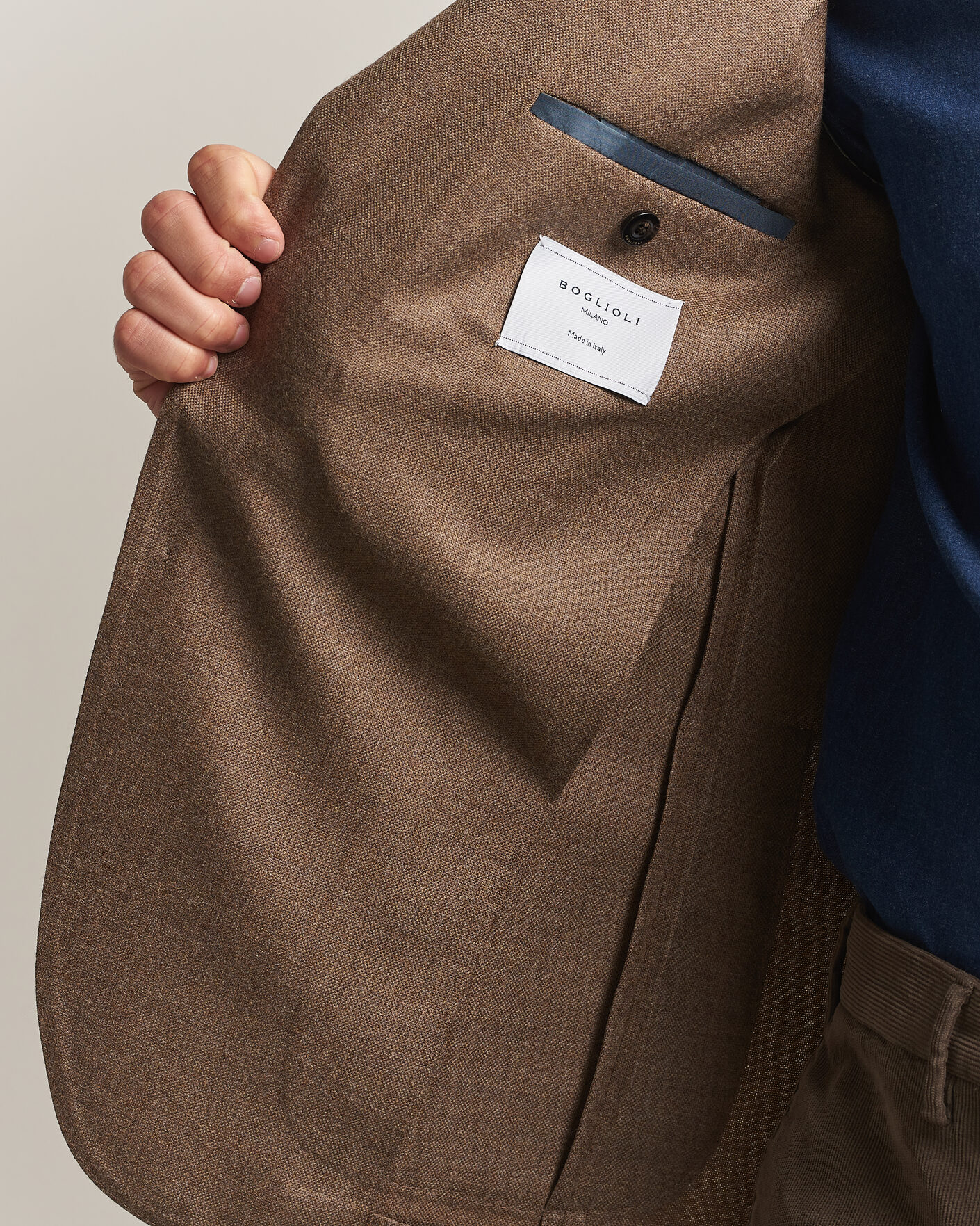 Boglioli K Jacket Wool Hopsack Blazer Beige at CareOfCarl.com