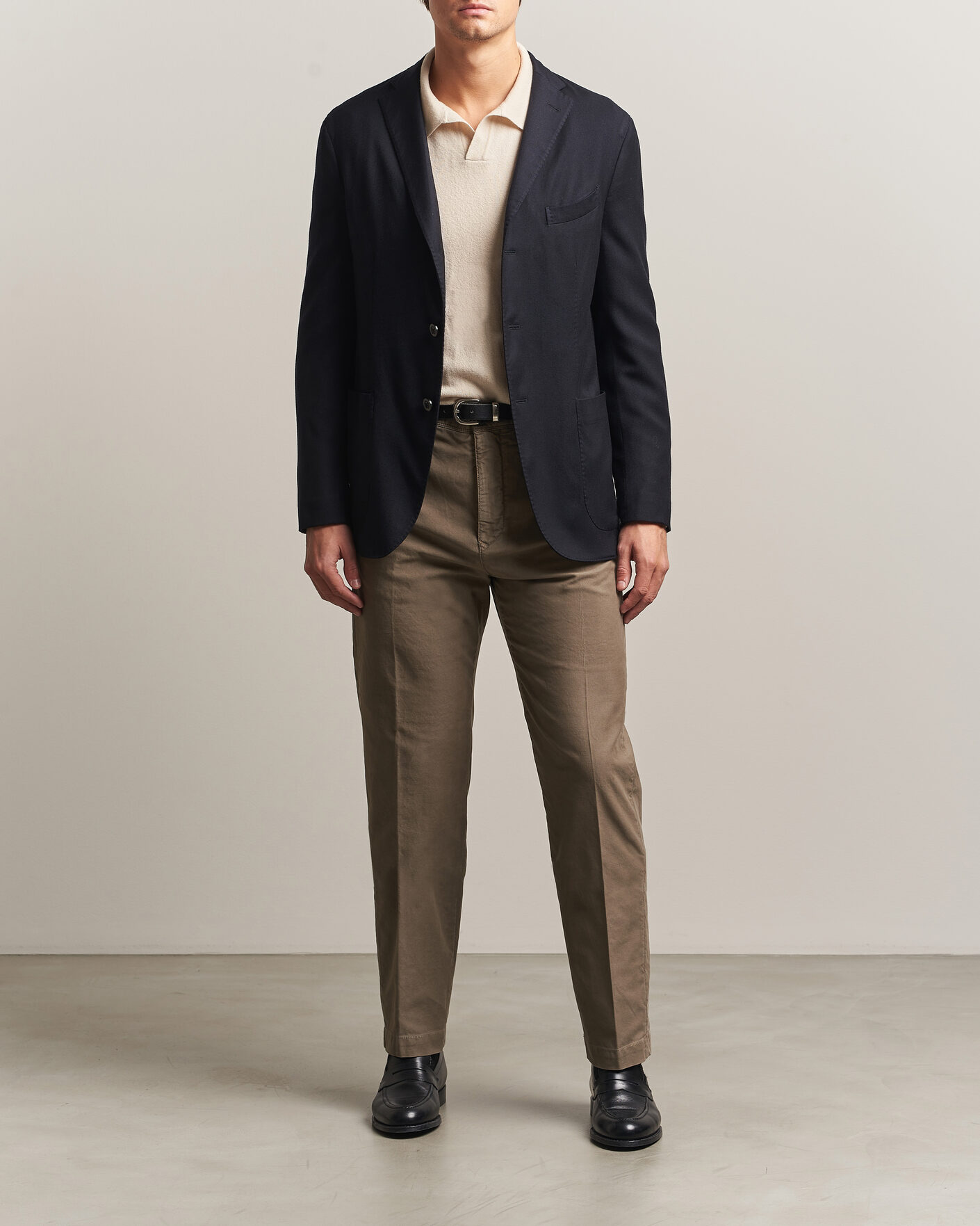 Boglioli K Jacket Soft Touch Flannel Blazer Navy at CareOfCarl.com