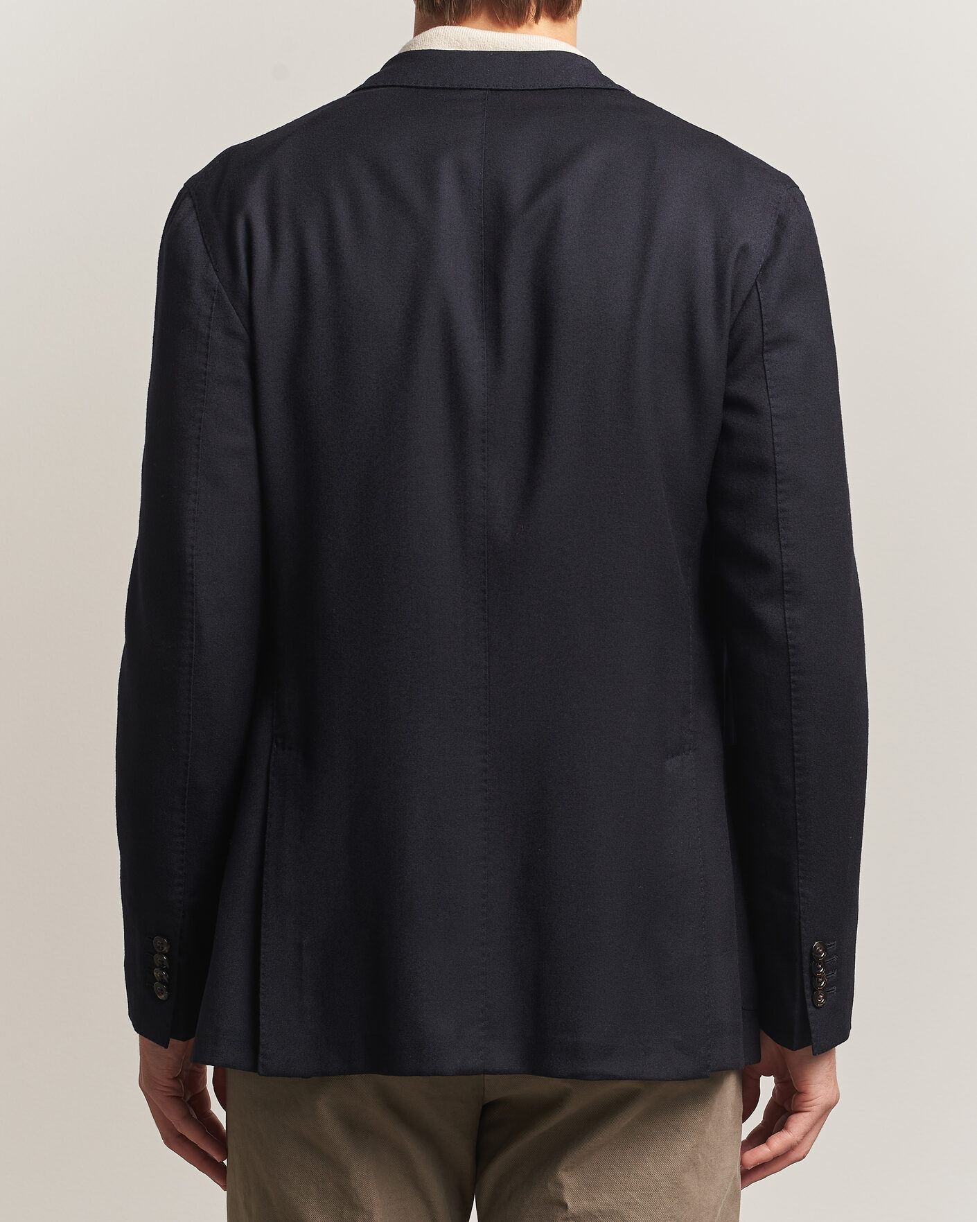 Boglioli K Jacket Soft Touch Flannel Blazer Navy at CareOfCarl.com