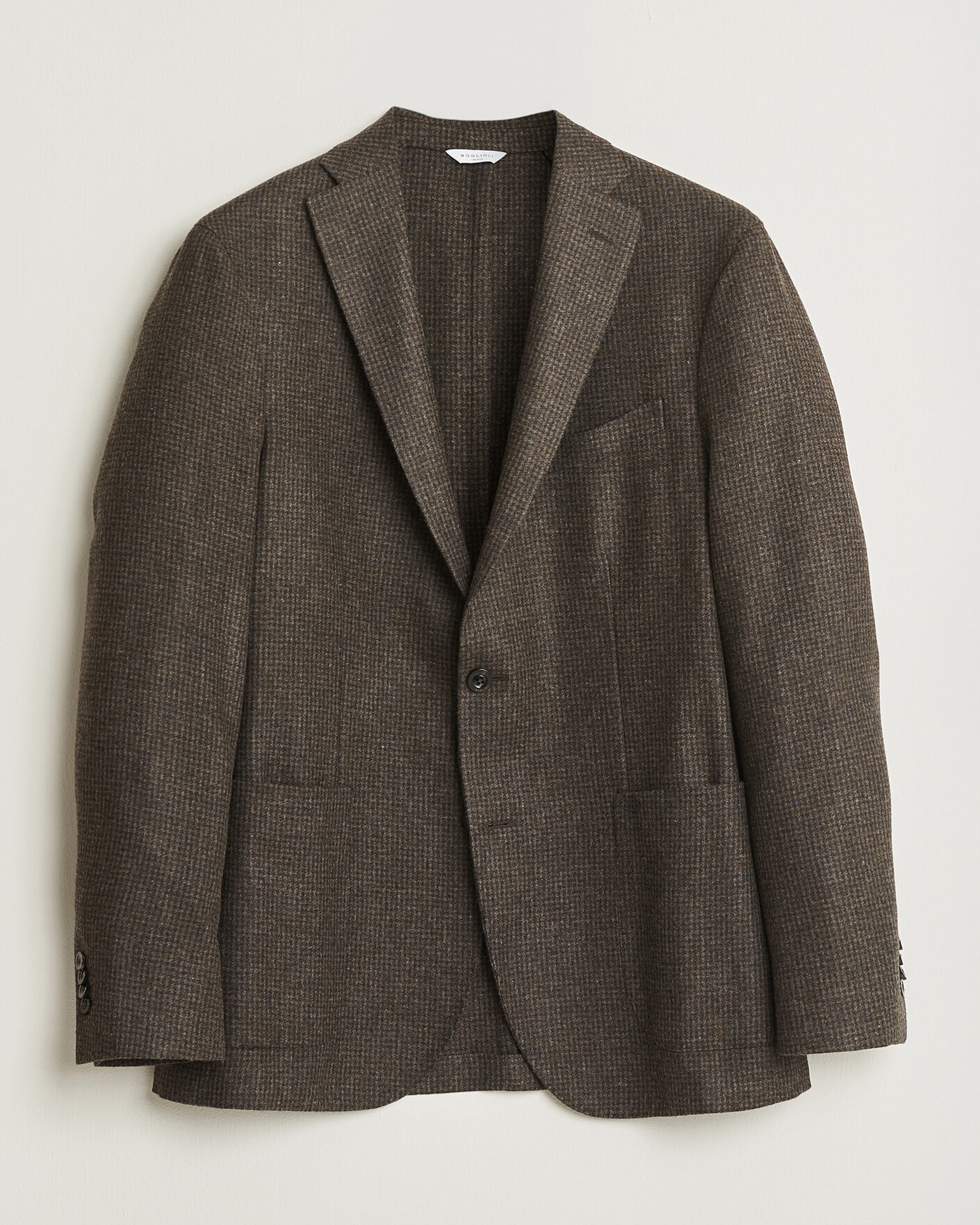 Men | Blazers | Boglioli | K Jacket Wool Houndstooth Blazer Dark Brown