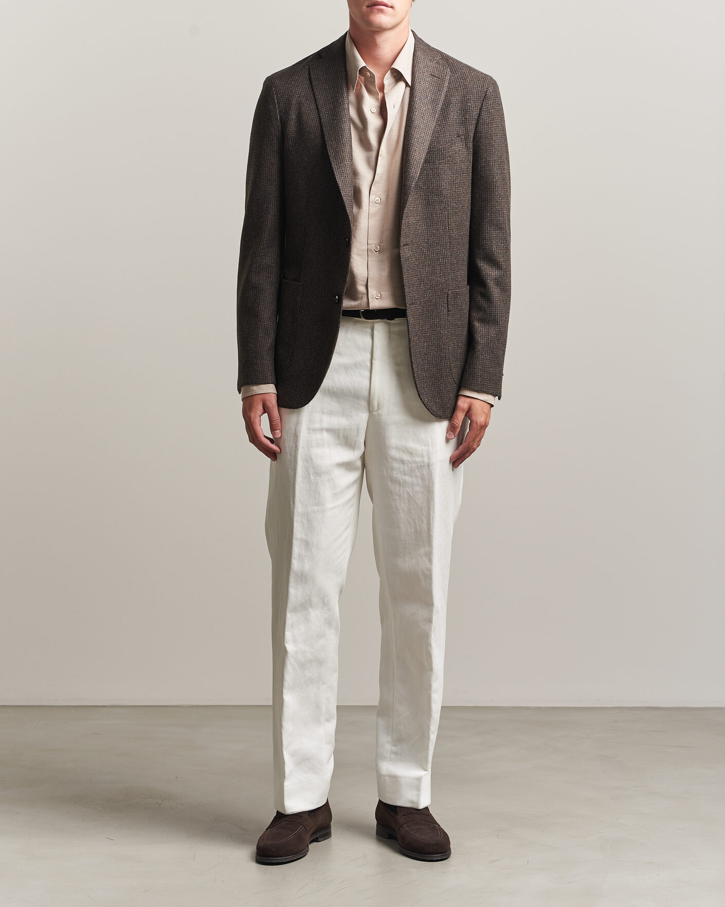 Boglioli K Jacket Wool Houndstooth Blazer Dark Brown at CareOfCarl.com