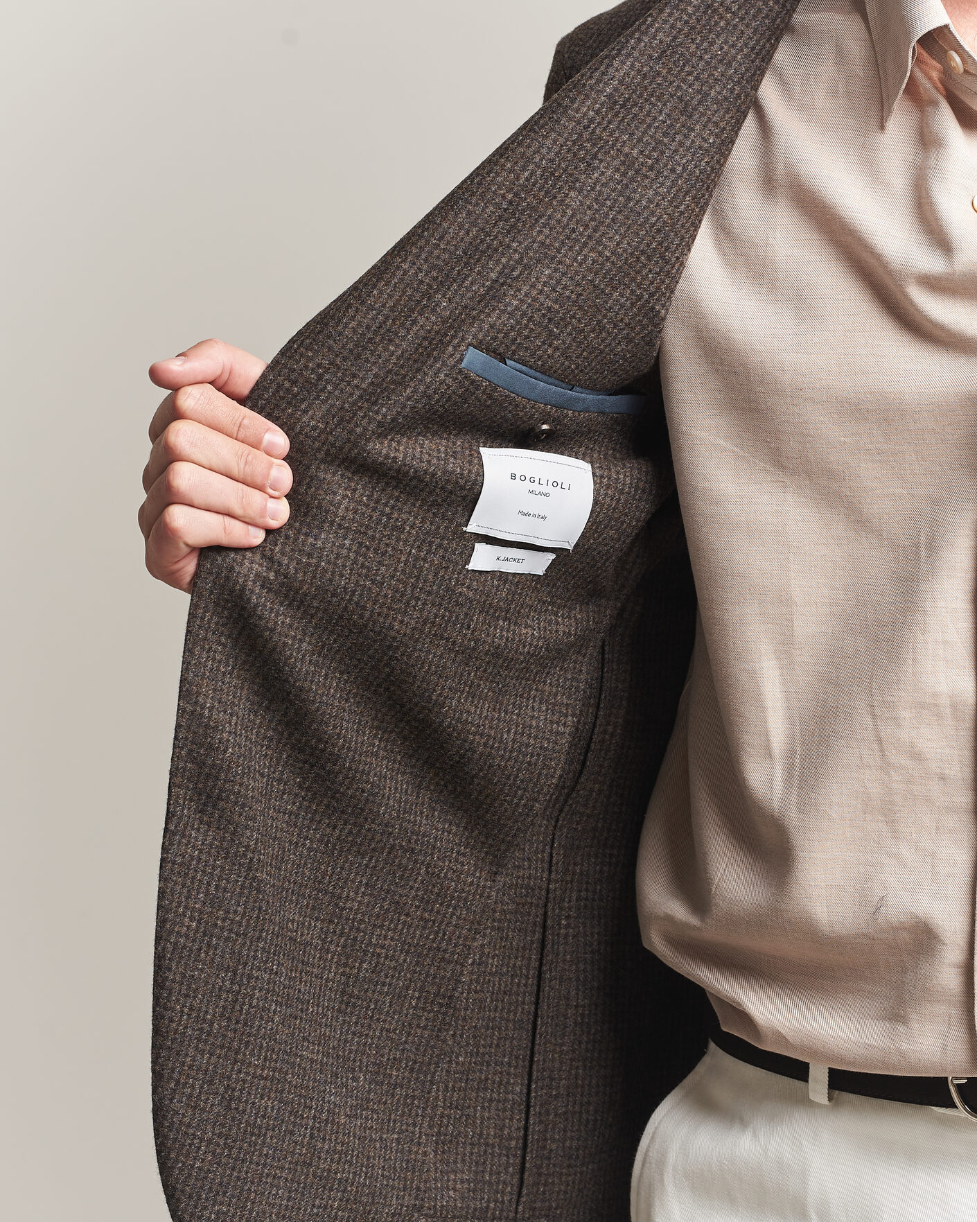 <極美品>BOGLIOLI K.JACKET ブラウン ウール ジャケット 44 Boglioli K Jacket Wool Houndstooth Blazer Dark Brown at CareOfCarl.com