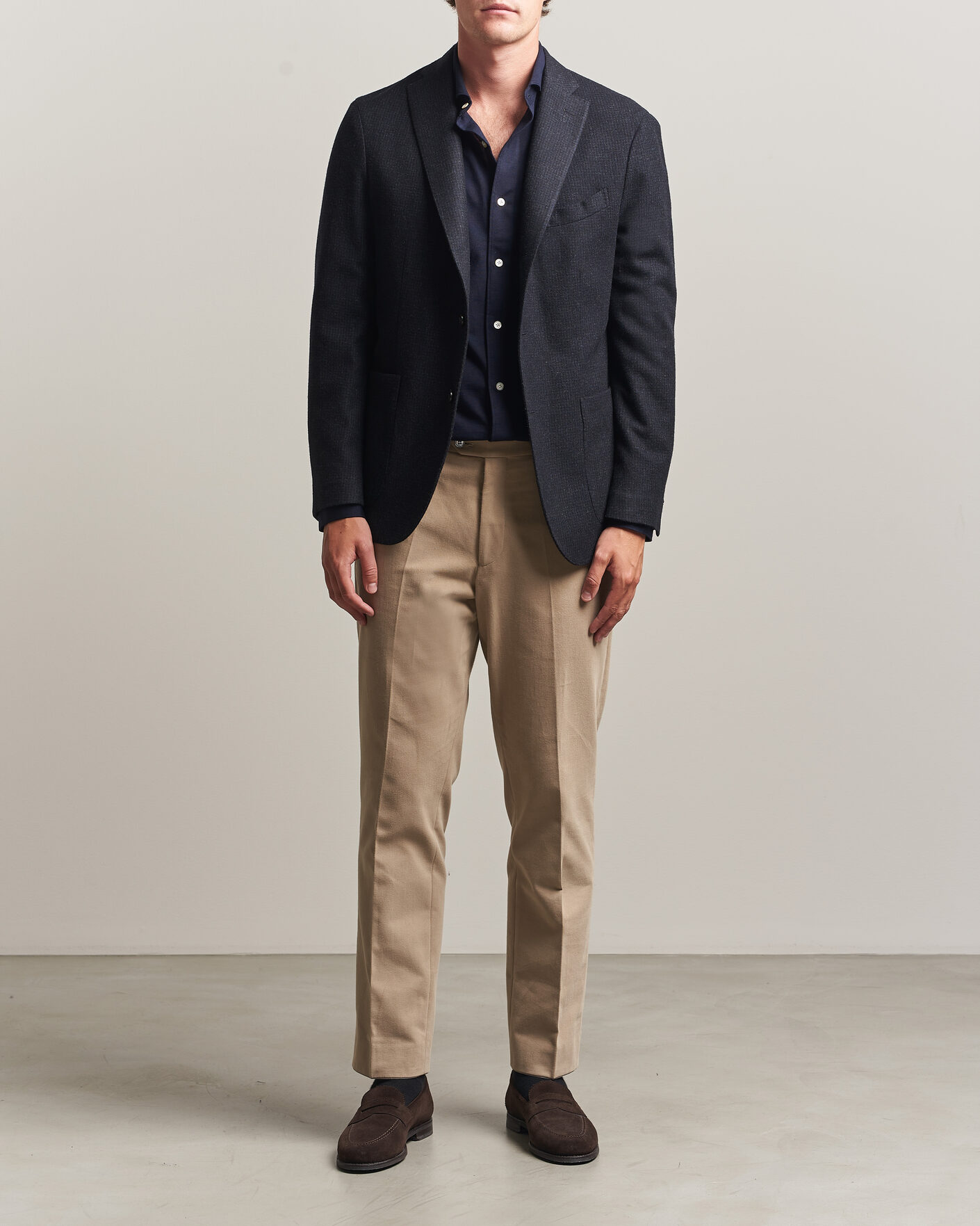 Men | Blazers | Boglioli | K Jacket Wool Houndstooth Blazer Navy