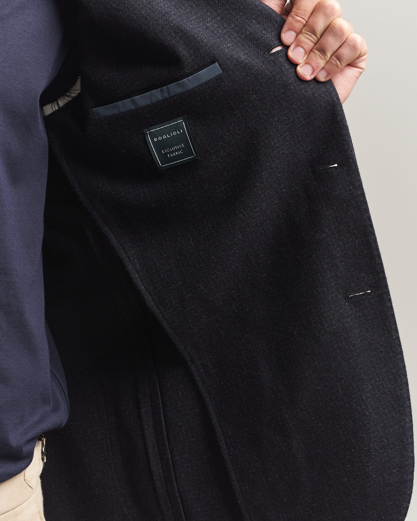 Men | Blazers | Boglioli | K Jacket Wool Houndstooth Blazer Navy