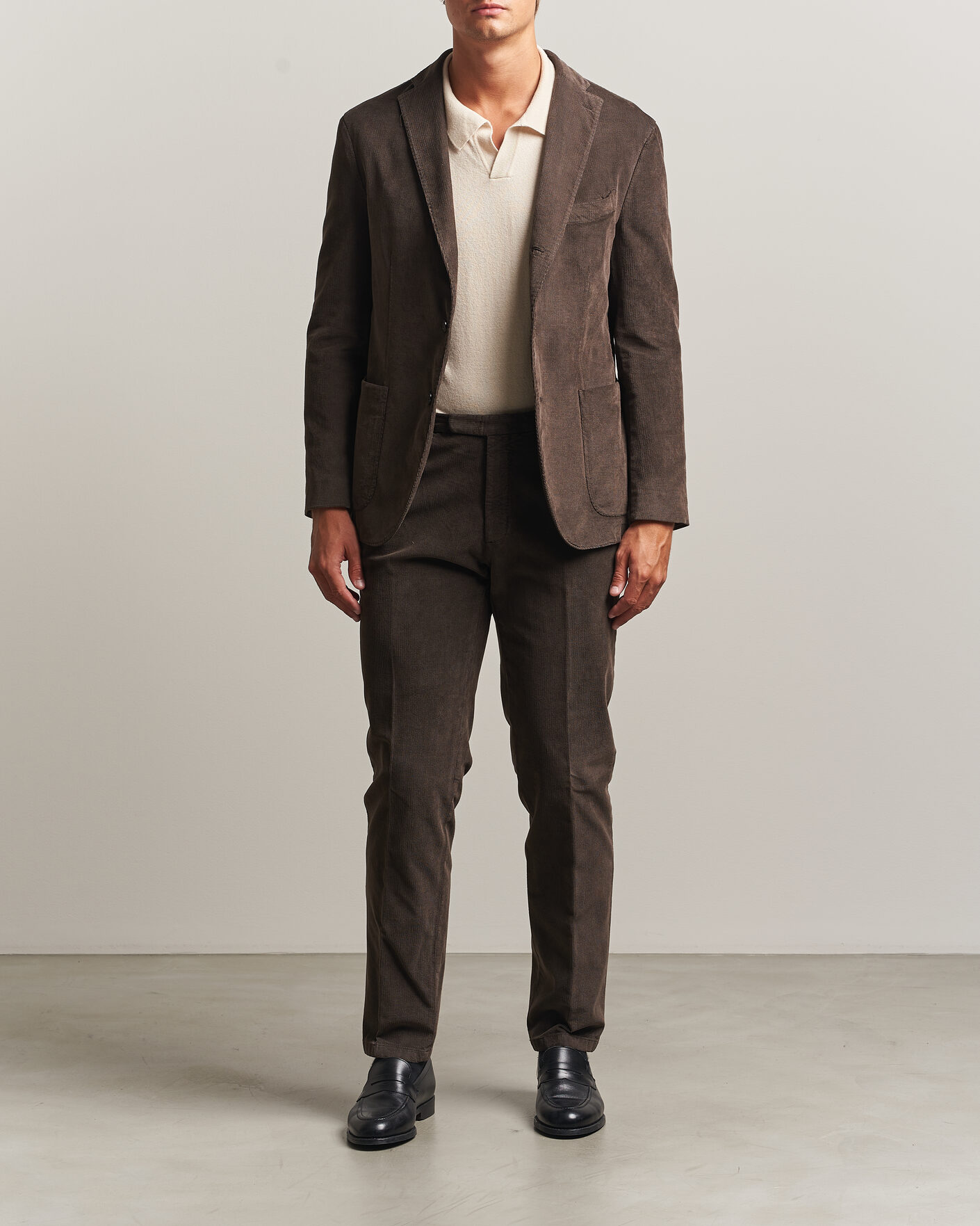 Men | Suits | Boglioli | K Jacket Baby Corduroy Suit Dark Brown