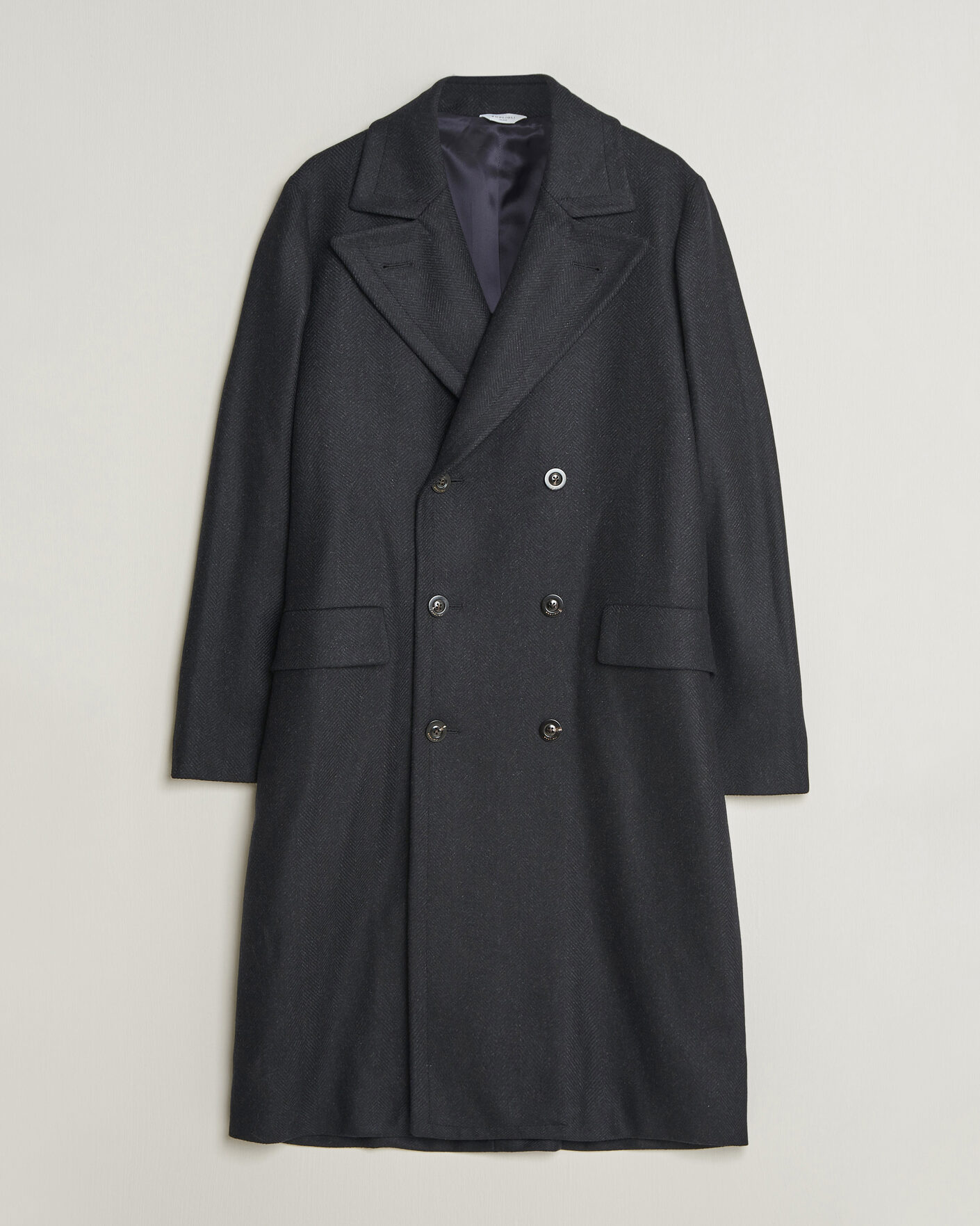 Men | Coats & Jackets | Boglioli | Double Breasted Wool Coat Navy