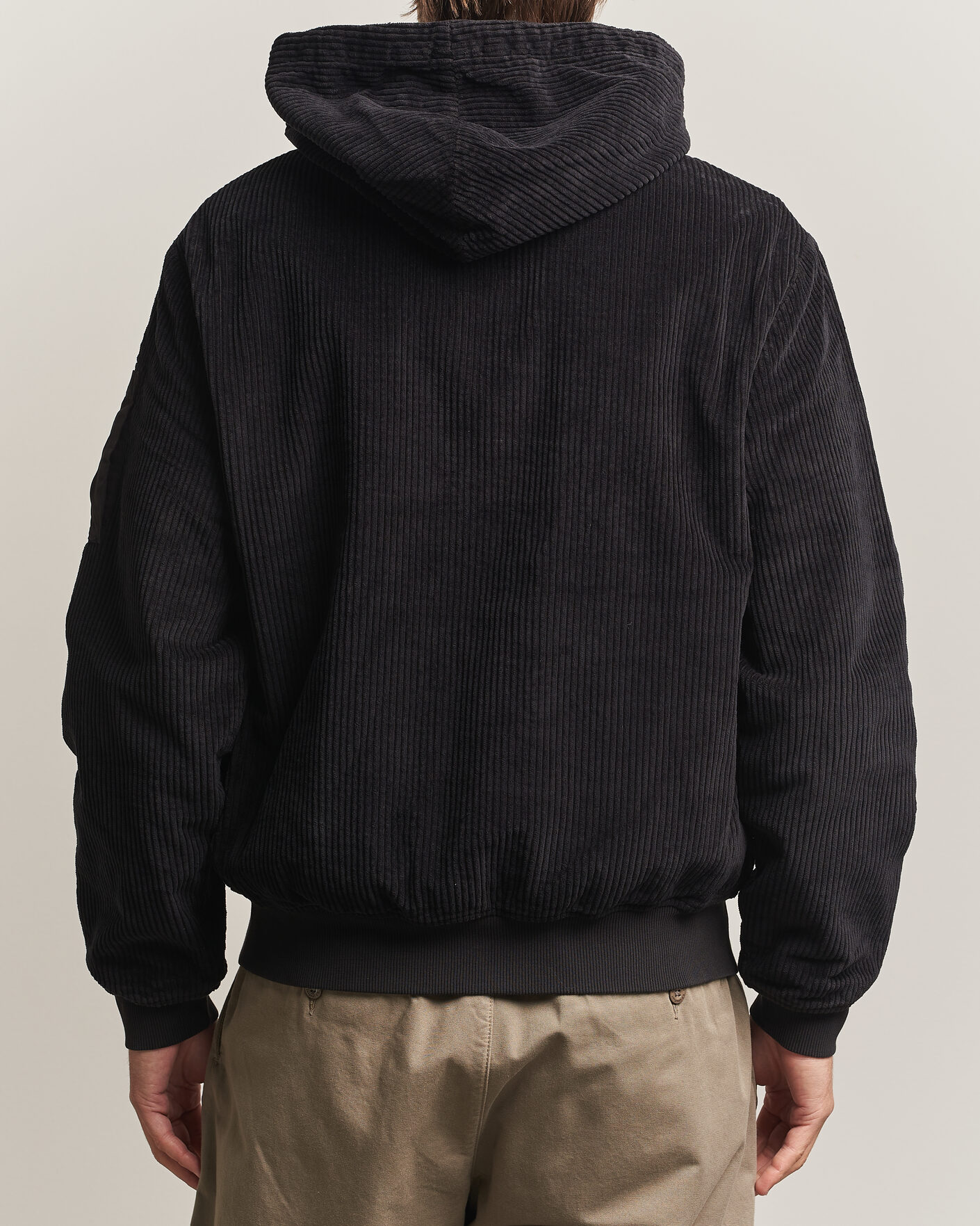 Men | Coats & Jackets | C.P. Company | Light Padded Hood Corduroy Jacket Black