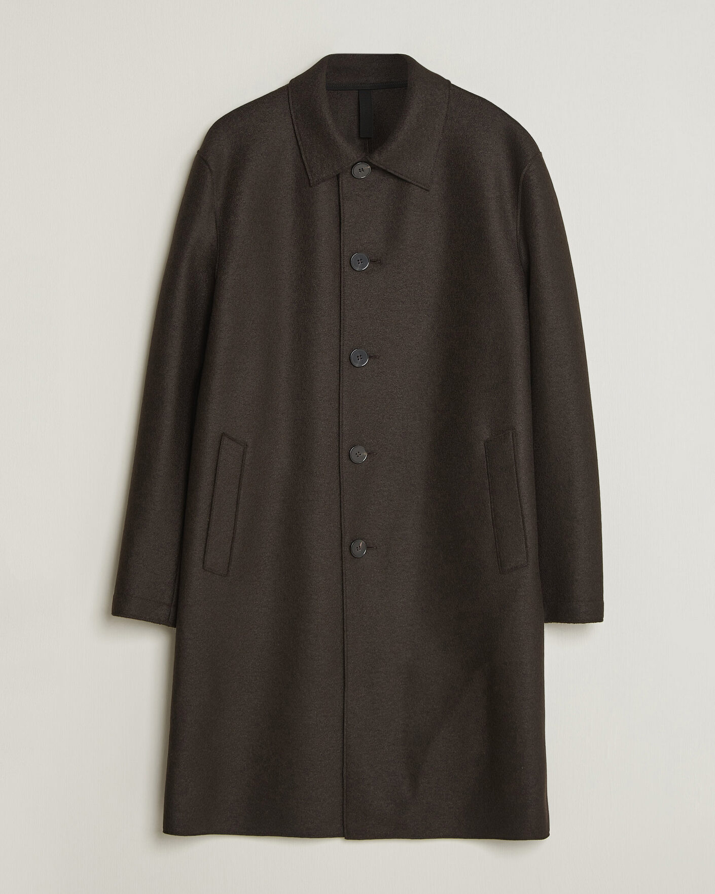 Men | Coats & Jackets | Harris Wharf London | Pressed Wool Mac Coat Dark Brown