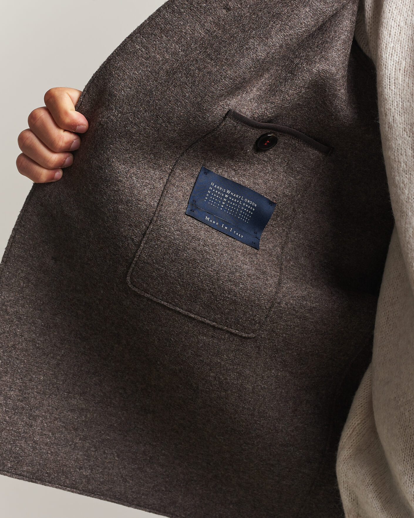 Harris Wharf London Country Wool Jacket Brown/Grey at CareOfCarl.com