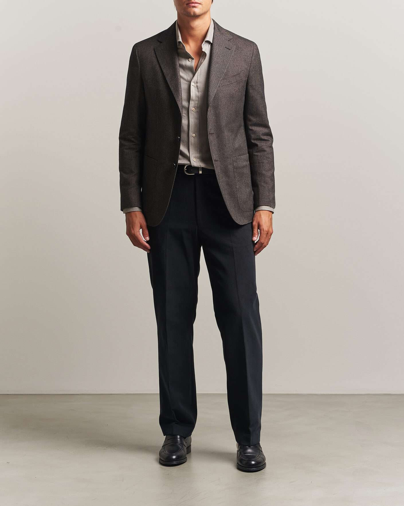 Men | Blazers | Caruso | Aida Brushed Cotton Blazer Dark Brown