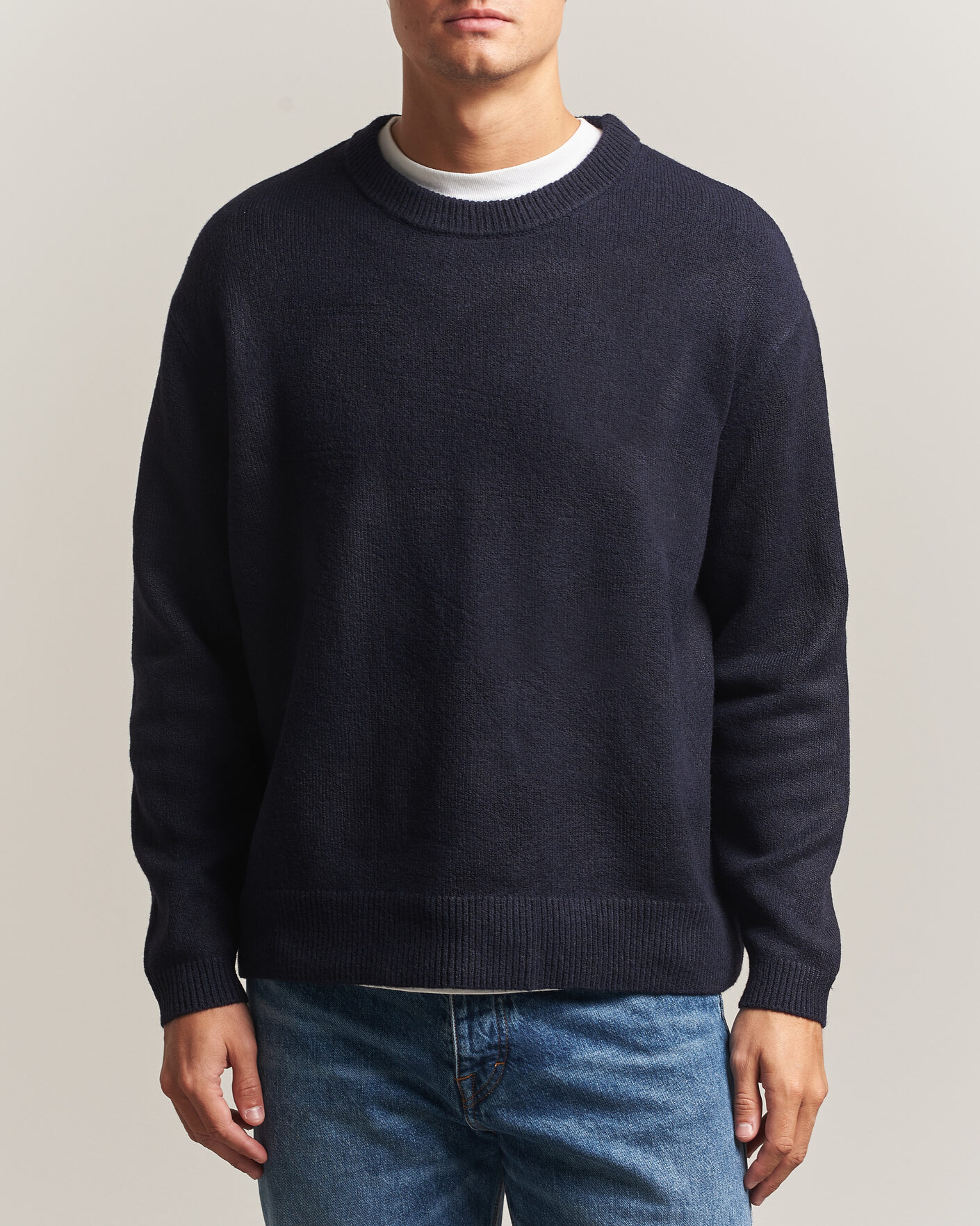 Men | Sweaters & Knitwear | KnowledgeCotton Apparel | Knitted Crewneck Night Sky