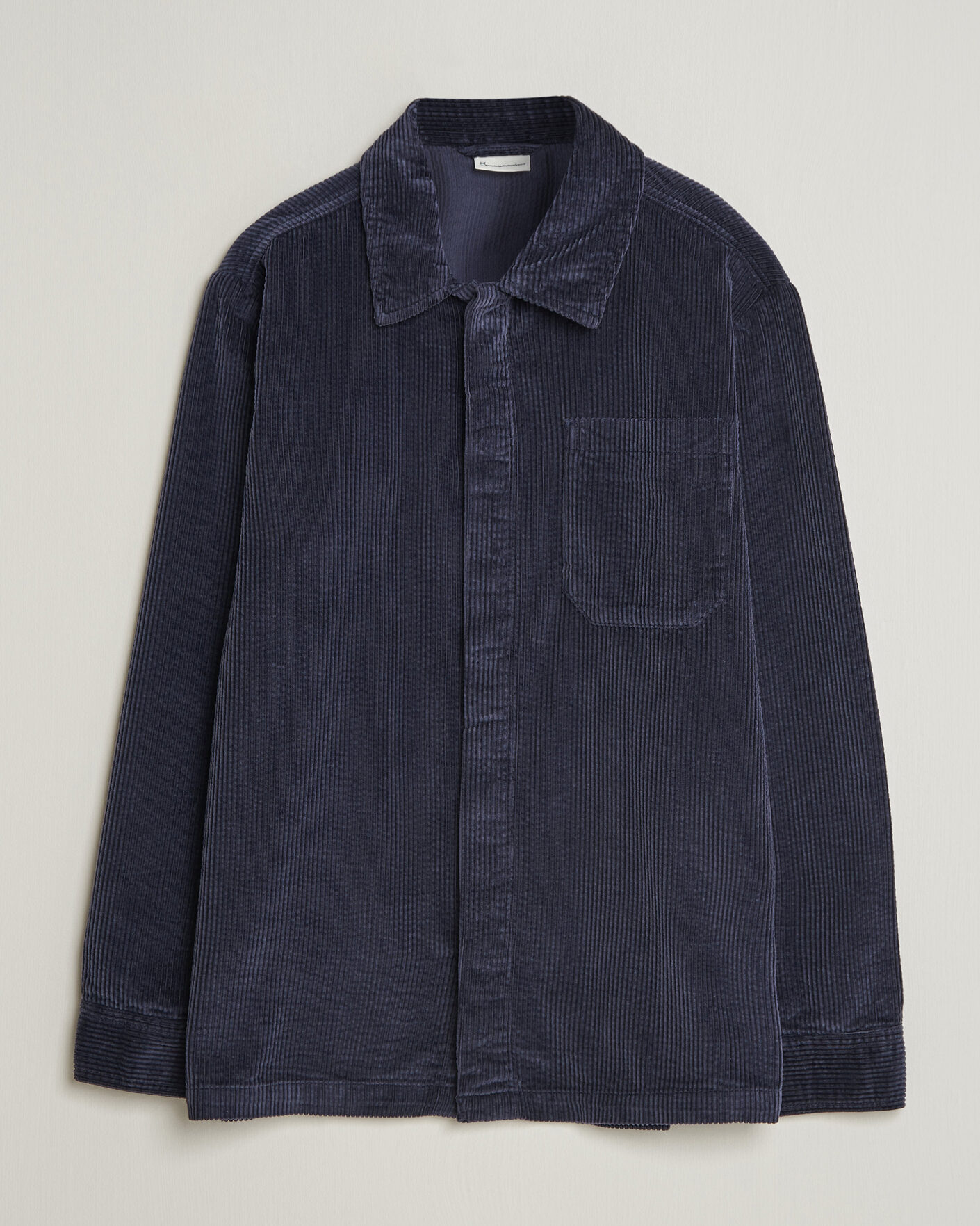 Men | Shirts | KnowledgeCotton Apparel | Cotton Corduroy Overshirt Night Sky