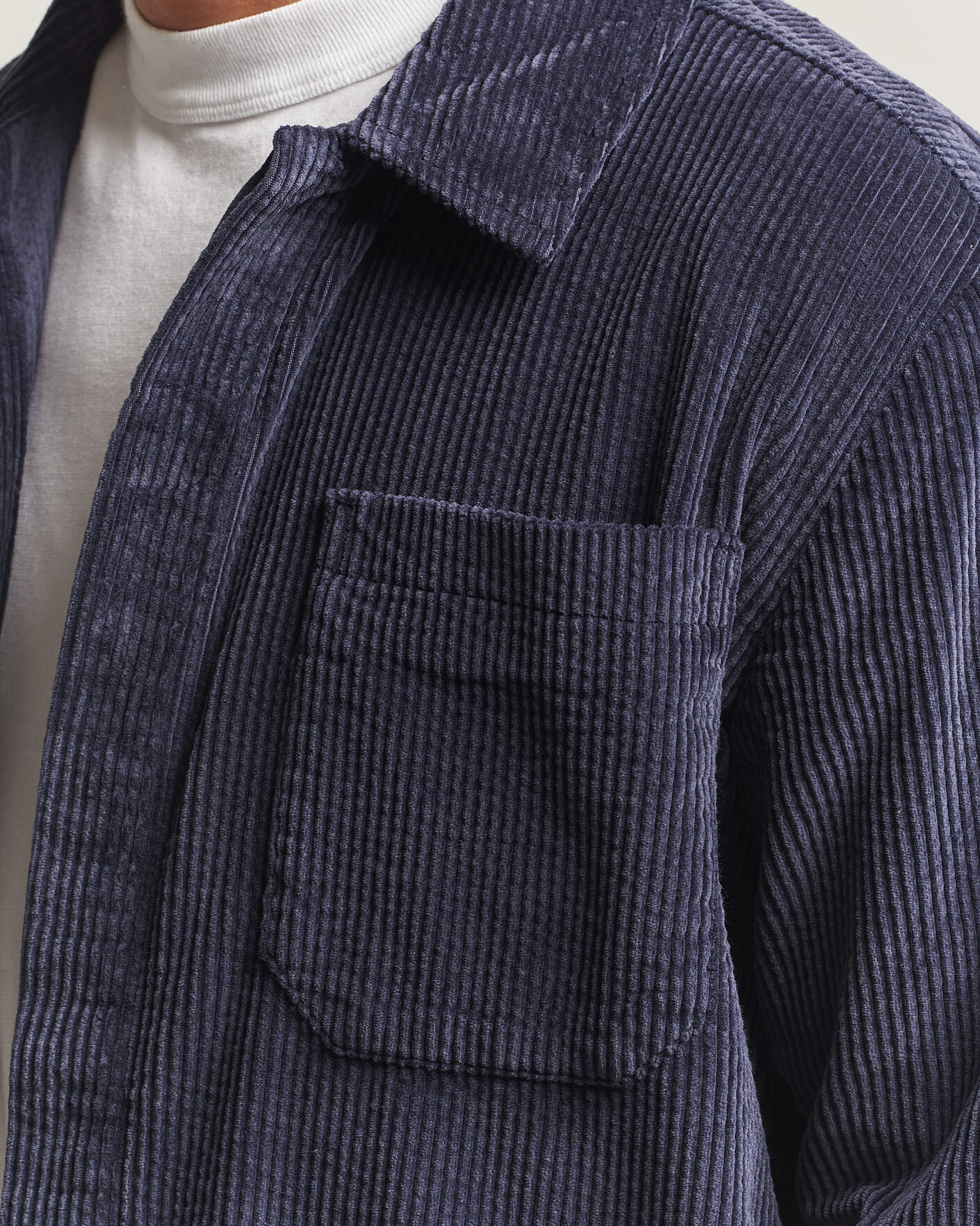 Men | Shirts | KnowledgeCotton Apparel | Cotton Corduroy Overshirt Night Sky