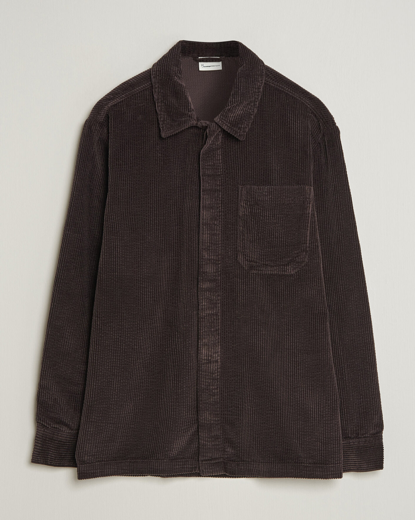 Men | Shirts | KnowledgeCotton Apparel | Cotton Corduroy Overshirt Chocolate