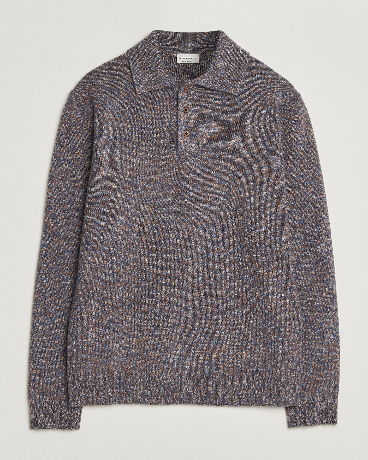 Men | Sweaters & Knitwear | Morgano | Wool/Cashmere Knitted Polo Blue