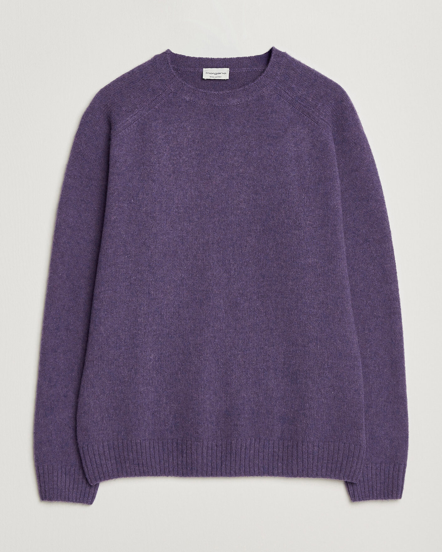 Men | Sweaters & Knitwear | Morgano | Brushed Wool Crewneck Purple