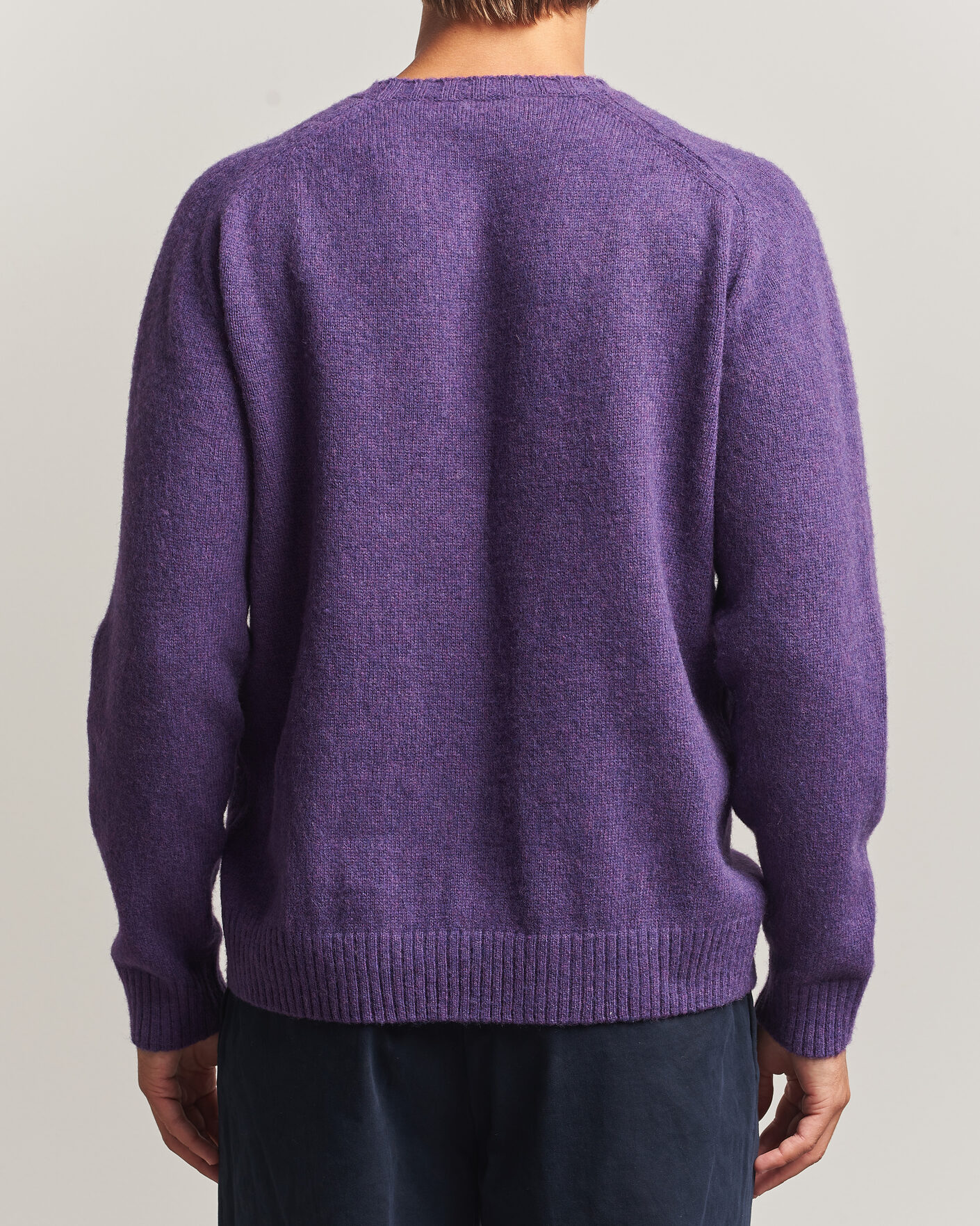 Men | Sweaters & Knitwear | Morgano | Brushed Wool Crewneck Purple