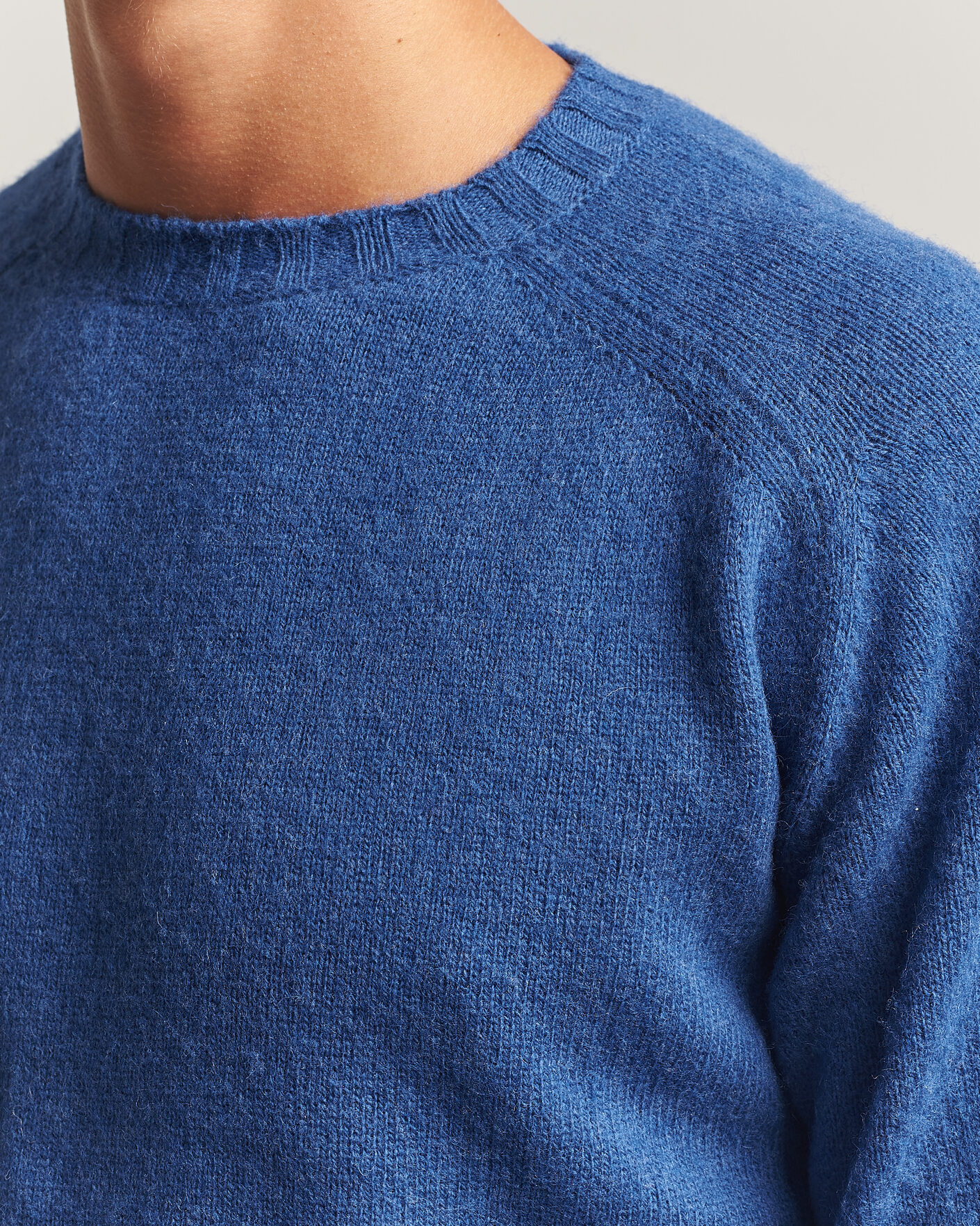 Men | Sweaters & Knitwear | Morgano | Brushed Wool Crewneck High Blue