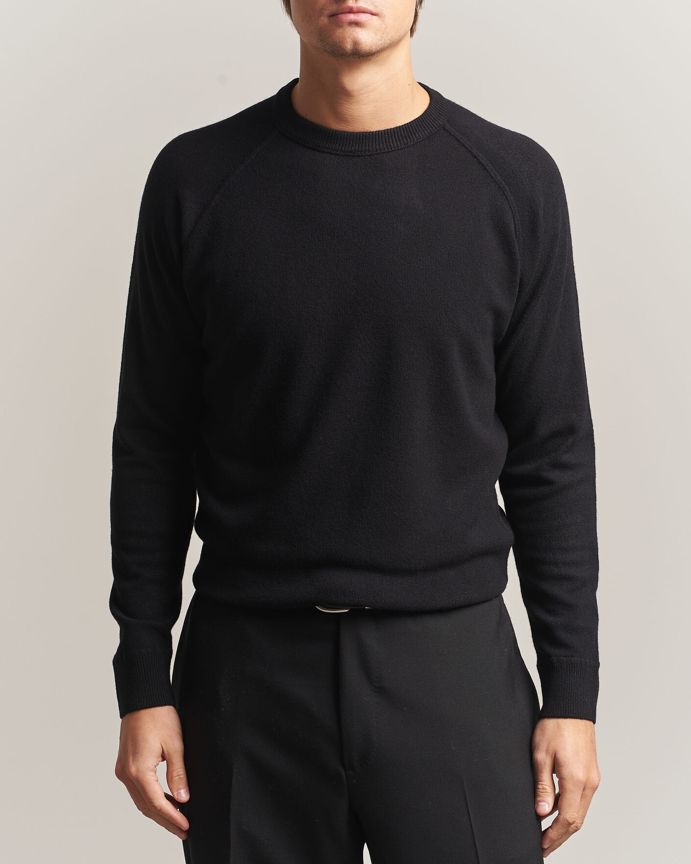 Men | Sweaters & Knitwear | Morgano | Wool/Cashmere Raglan Crew Black