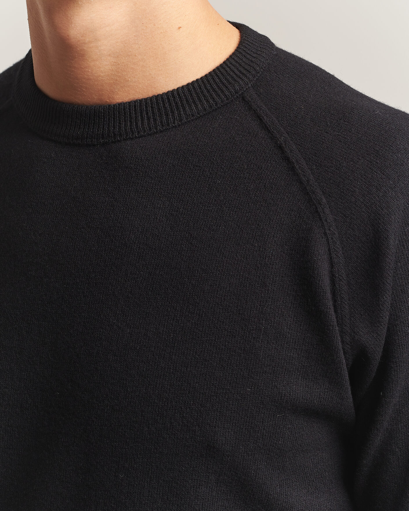 Men | Sweaters & Knitwear | Morgano | Wool/Cashmere Raglan Crew Black