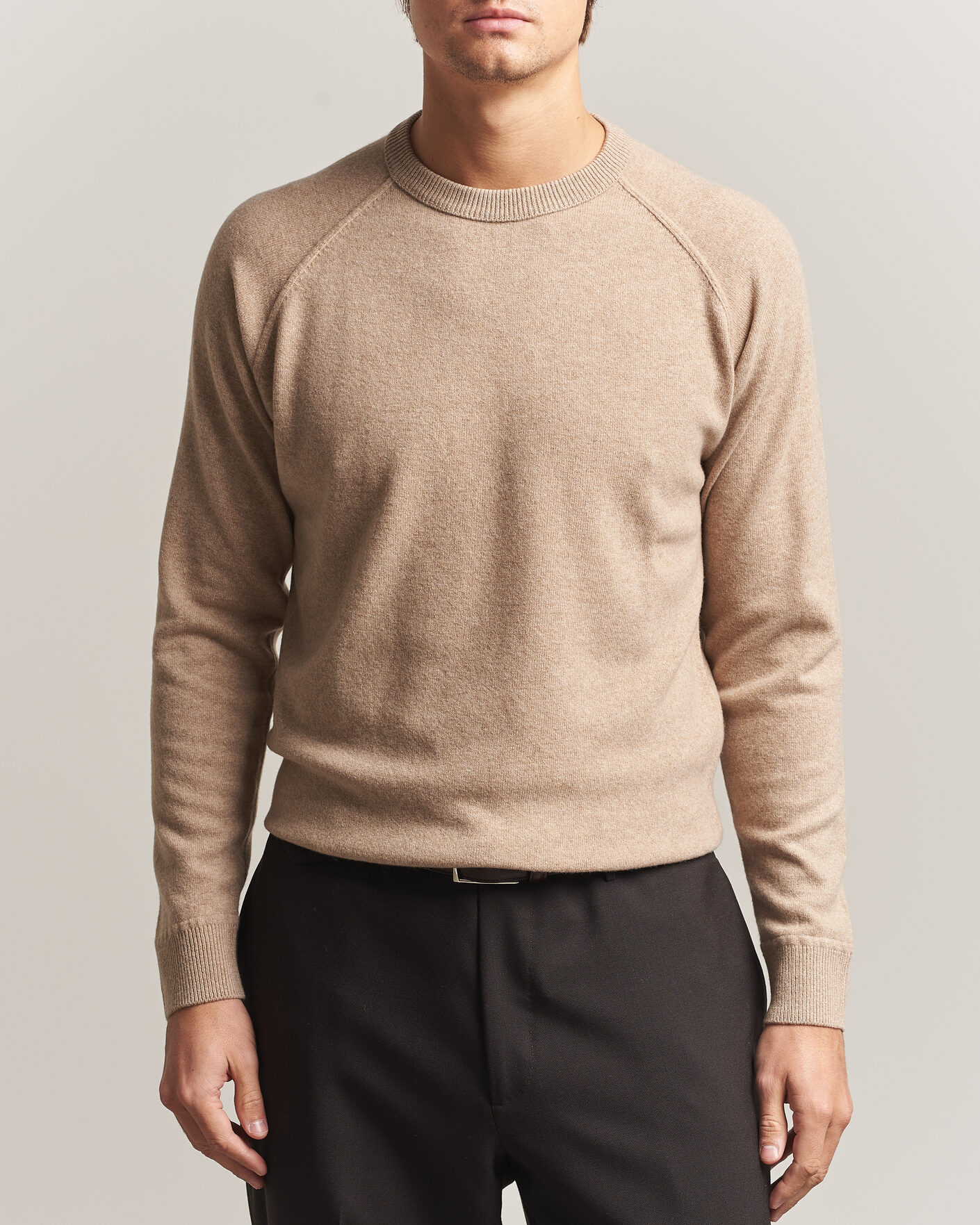 Men | Sweaters & Knitwear | Morgano | Wool/Cashmere Raglan Crew Beige