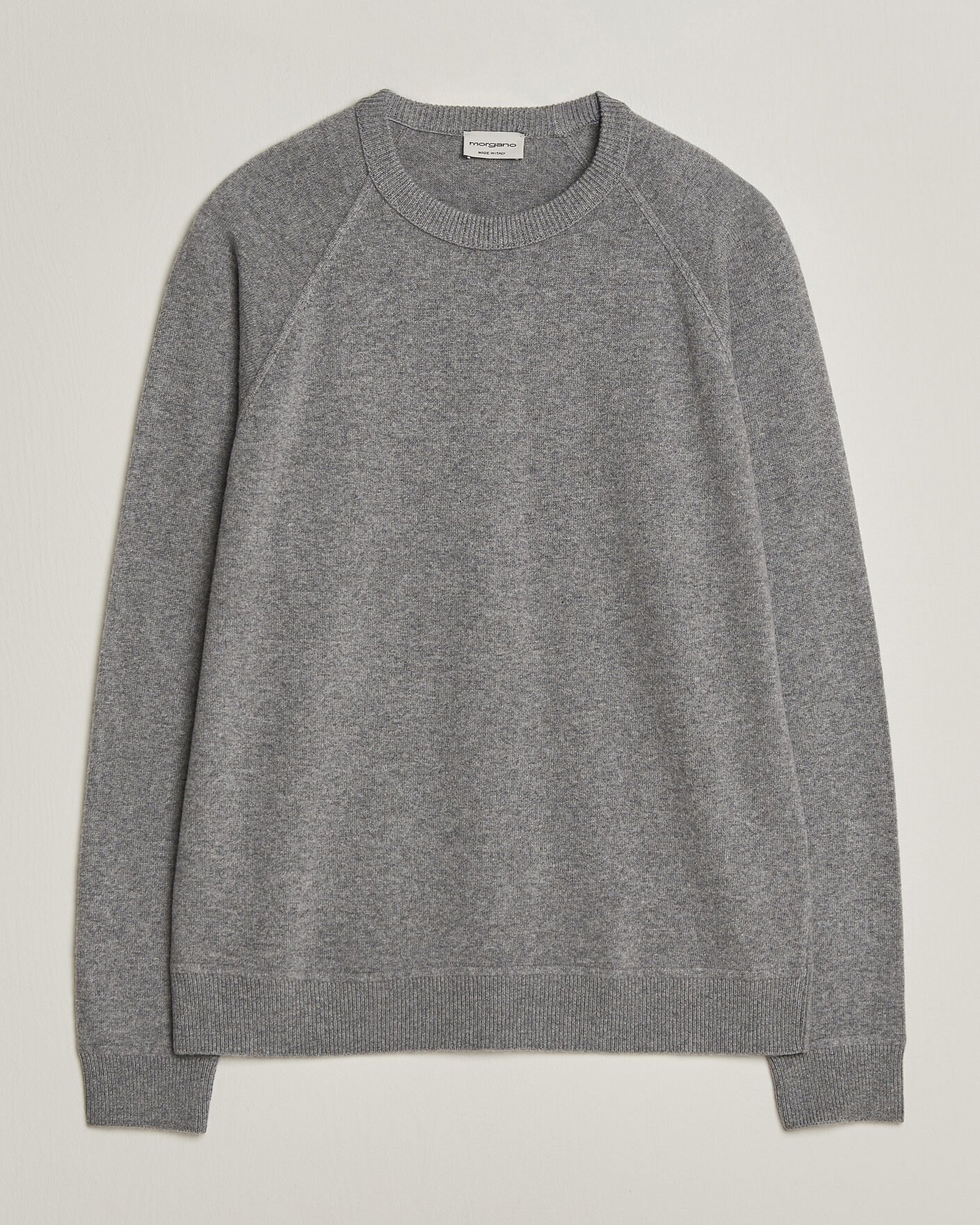 Men | Sweaters & Knitwear | Morgano | Wool/Cashmere Raglan Crew Grey
