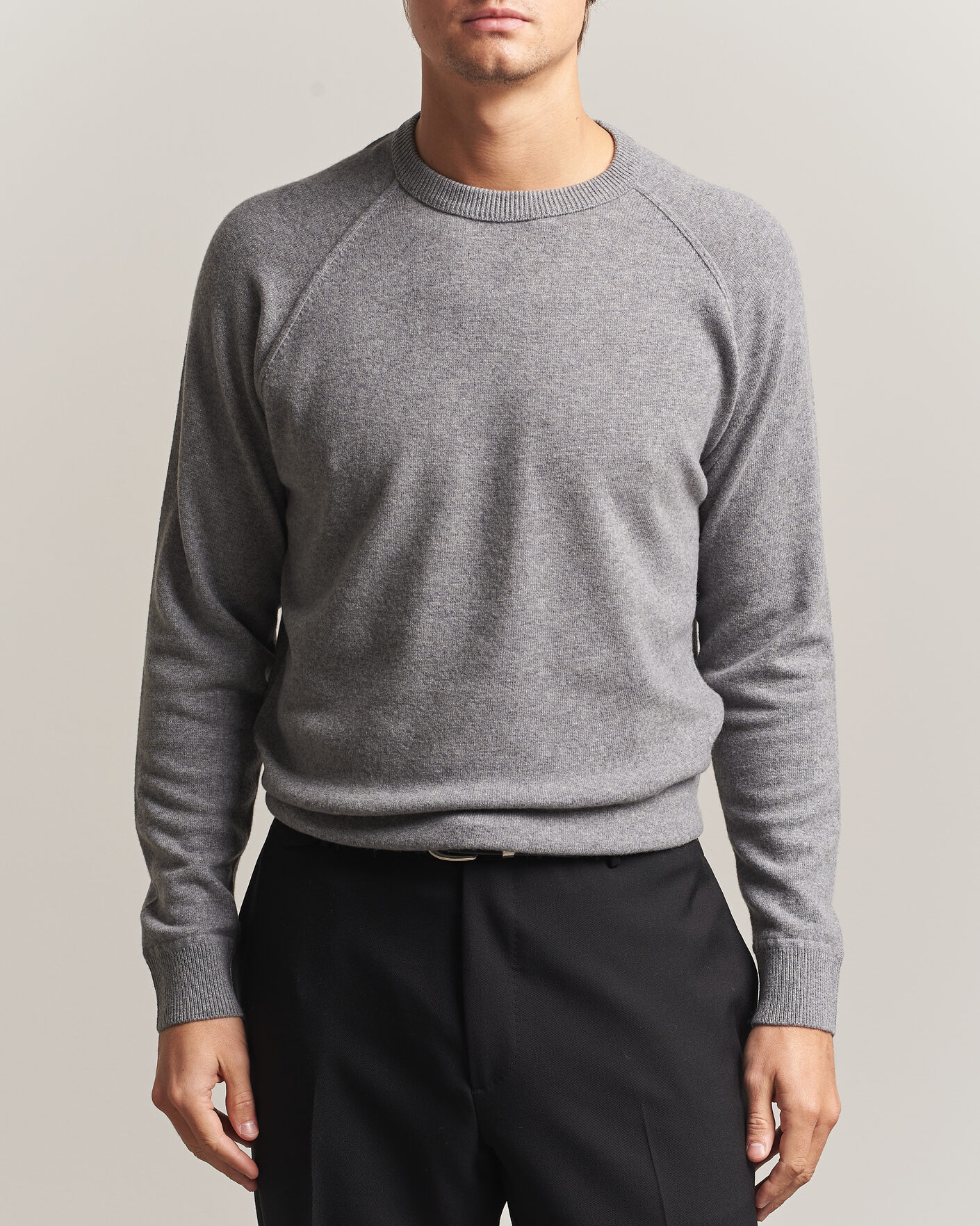 Men | Sweaters & Knitwear | Morgano | Wool/Cashmere Raglan Crew Grey