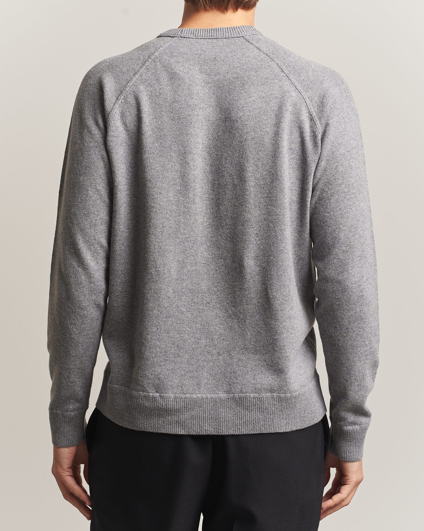 Men | Sweaters & Knitwear | Morgano | Wool/Cashmere Raglan Crew Grey