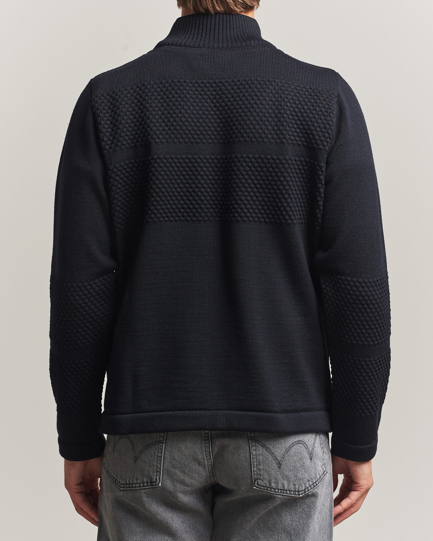 Men | Sweaters & Knitwear | S.N.S. Herning | Fisherman High Neck Navy Blue