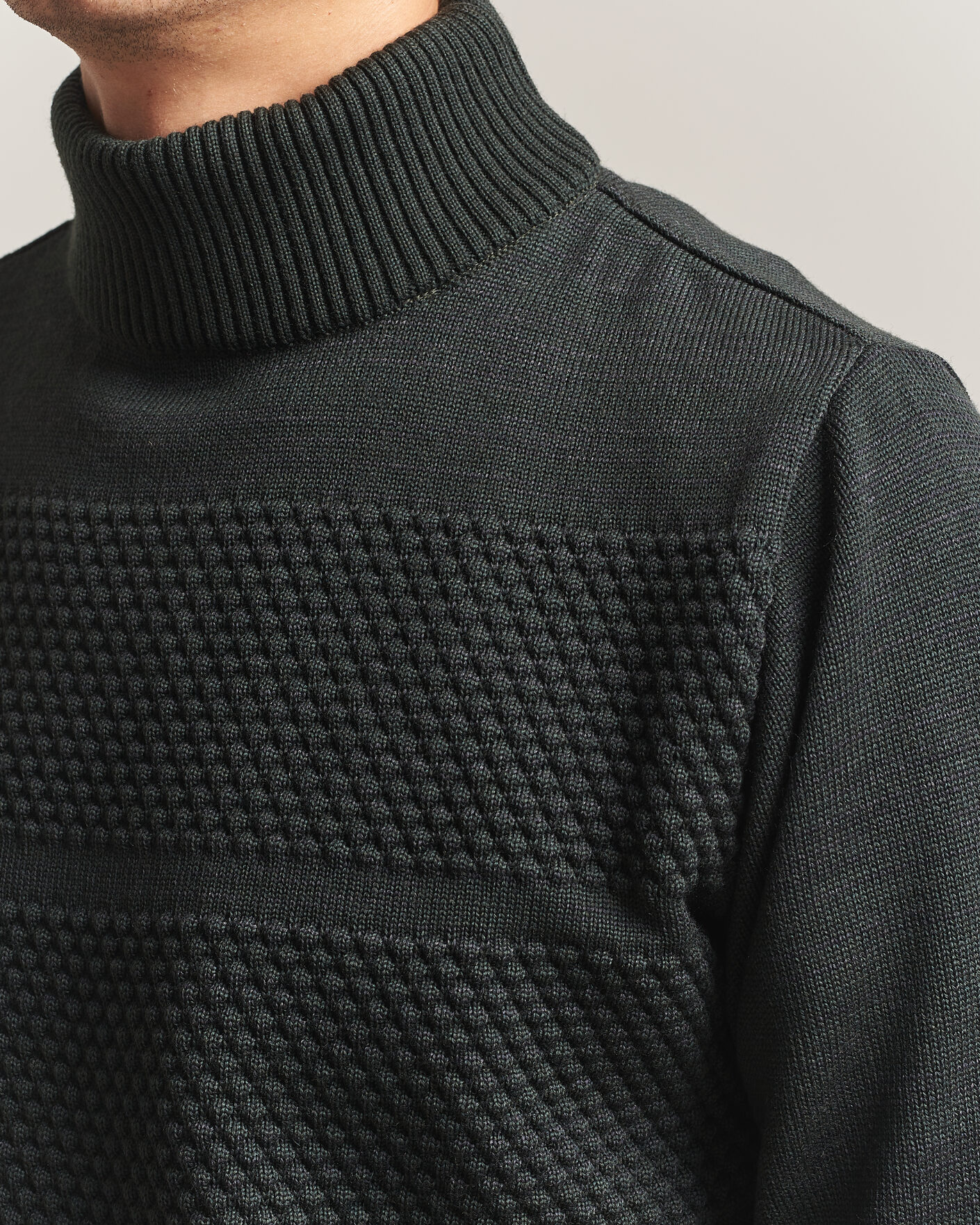Men | Sweaters & Knitwear | S.N.S. Herning | Fisherman High Neck Terrain Green