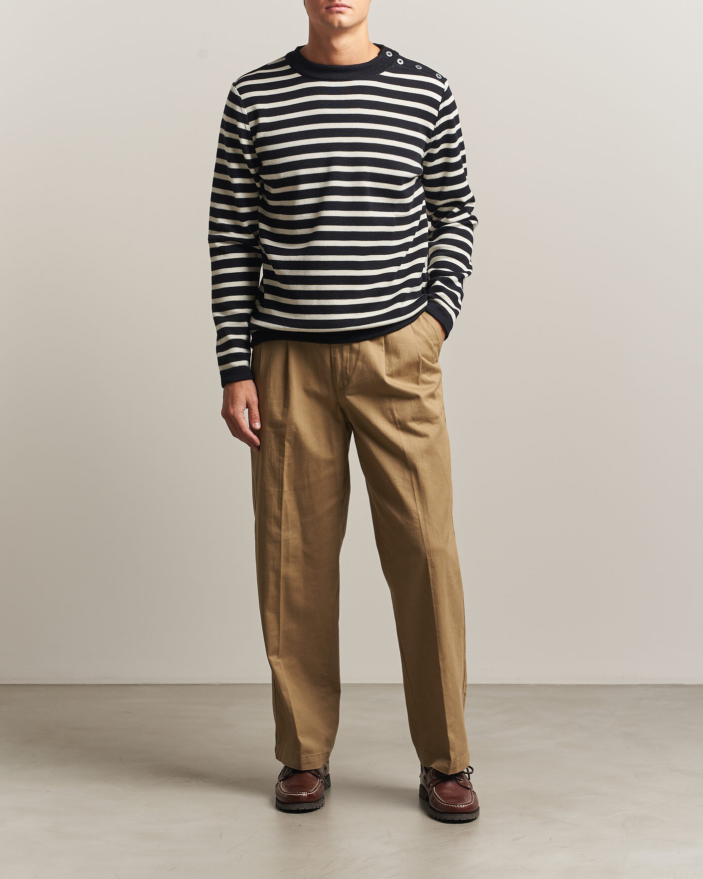 Men | Sweaters & Knitwear | S.N.S. Herning | Naval Crew Neck Navy/White