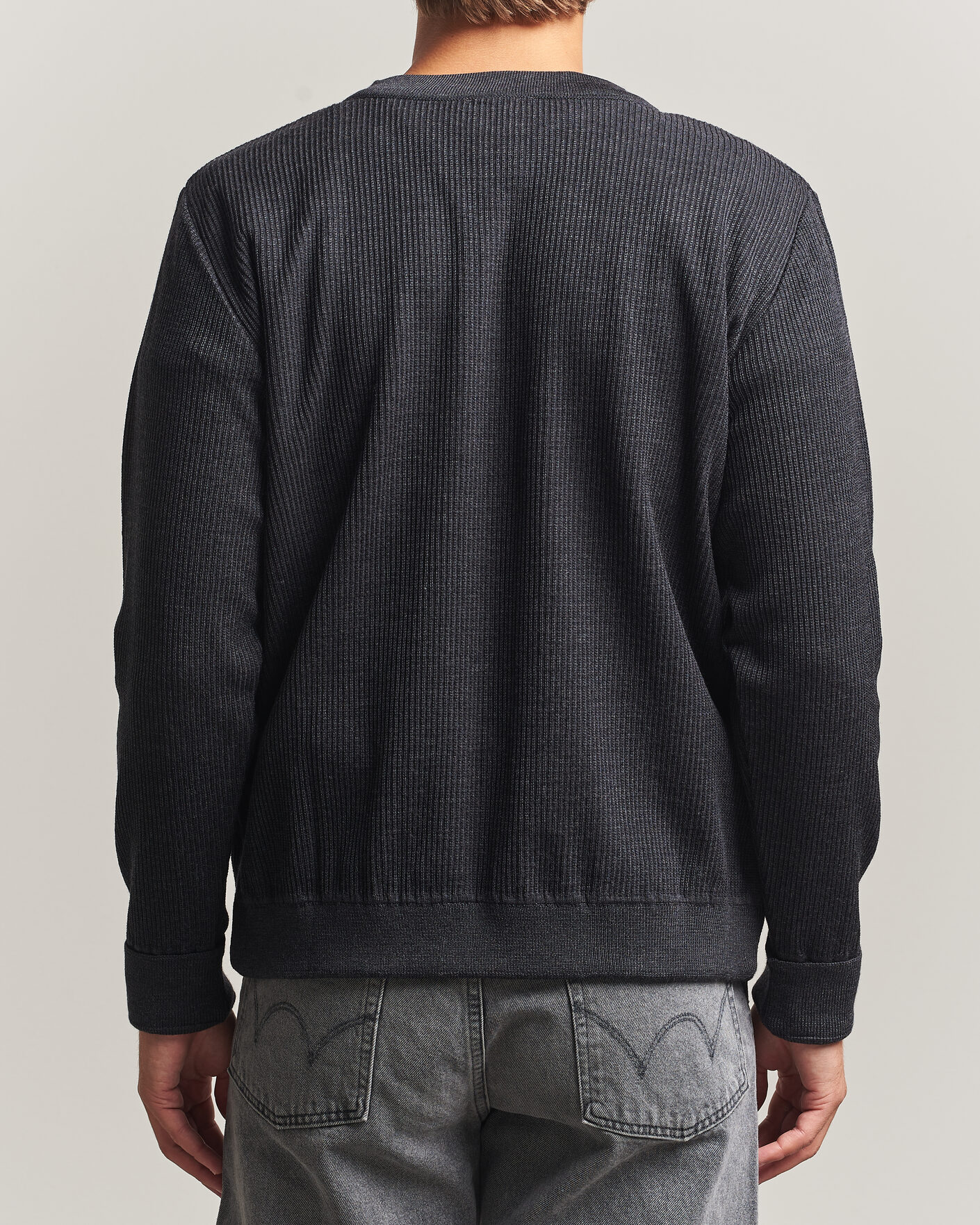 Men | Sweaters & Knitwear | S.N.S. Herning | Stamina Rib Henley Magnetite Black