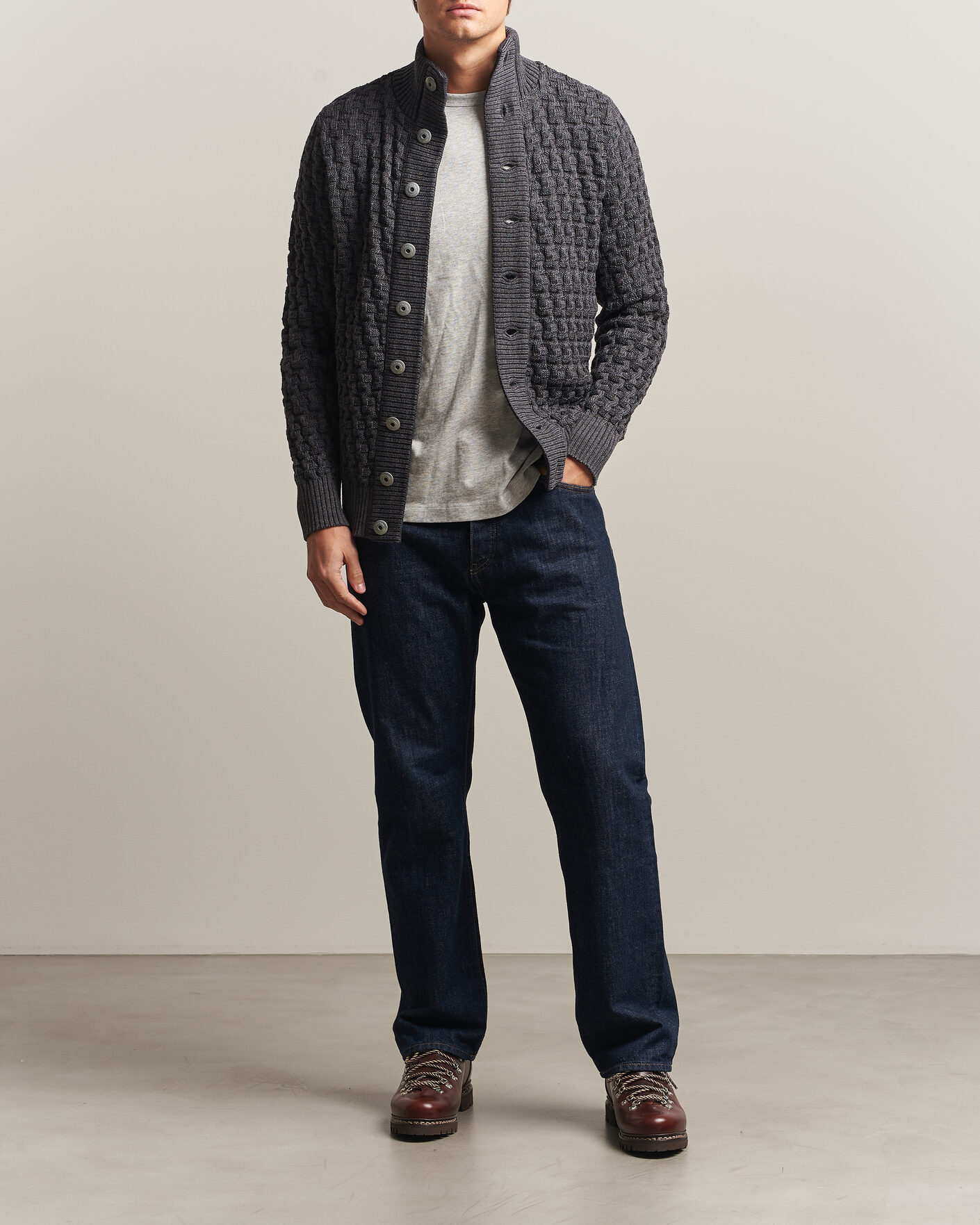 Men | Sweaters & Knitwear | S.N.S. Herning | Stark Cardigan Gneiss Grey