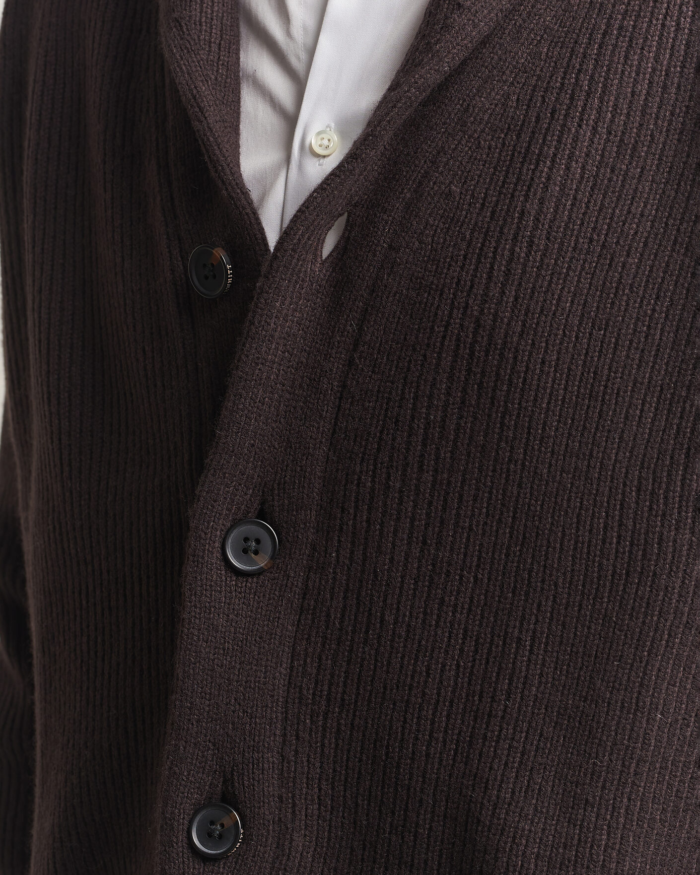 Men | Sweaters & Knitwear | Charles Tyrwhitt | Chunky Merino Shawl Neck Cardigan Chocolate