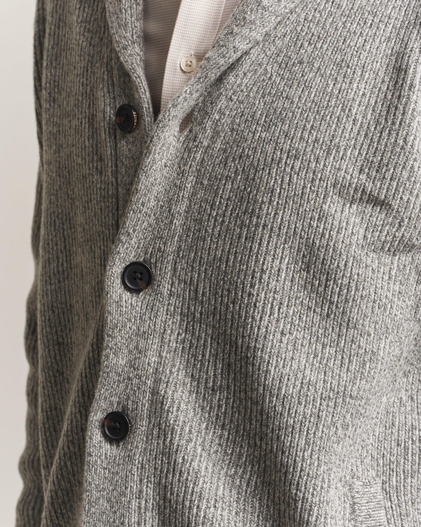 Men | Sweaters & Knitwear | Charles Tyrwhitt | Chunky Merino Shawl Neck Cardigan Grey