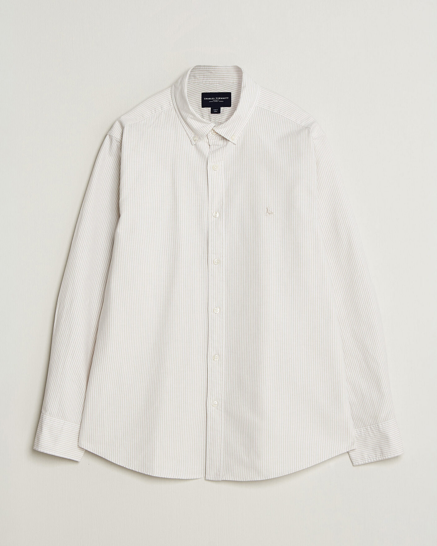 Men | Shirts | Charles Tyrwhitt | Button Down Stretch Oxford Shirt Stone