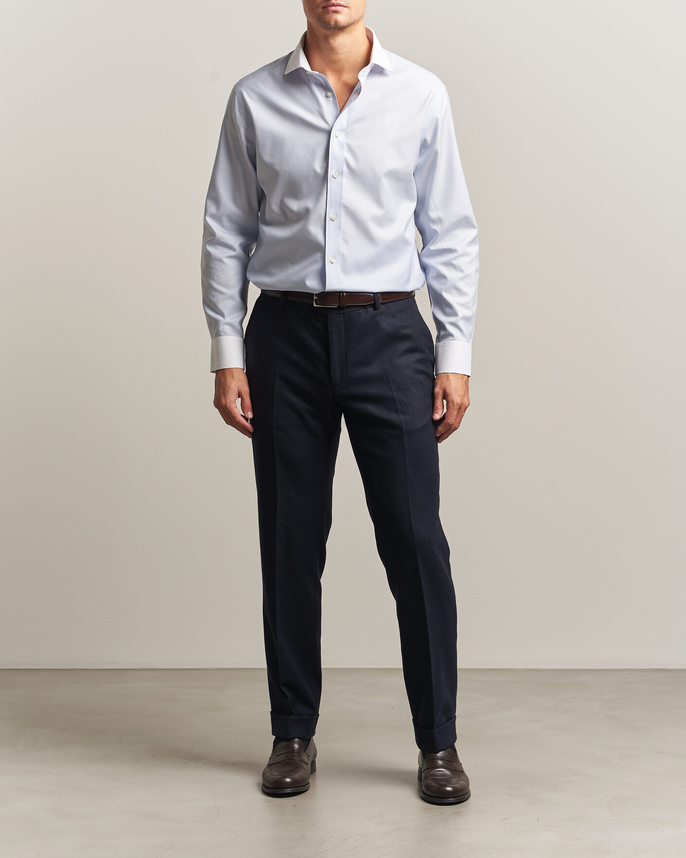 Men | Shirts | Charles Tyrwhitt | Slim Fit Non Iron Plain Winchester Shirt Light Blue