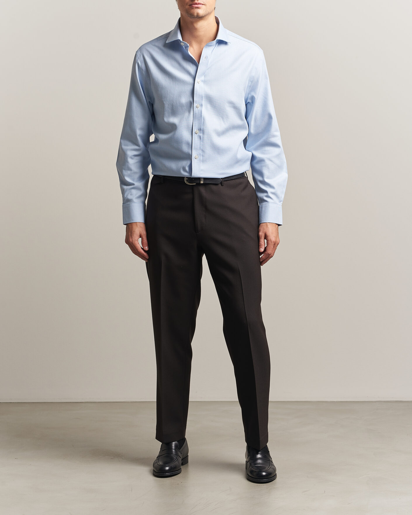 Men | Shirts | Charles Tyrwhitt | Slim Fit Non Iron Trafalgar Weave Shirt Sky Blue