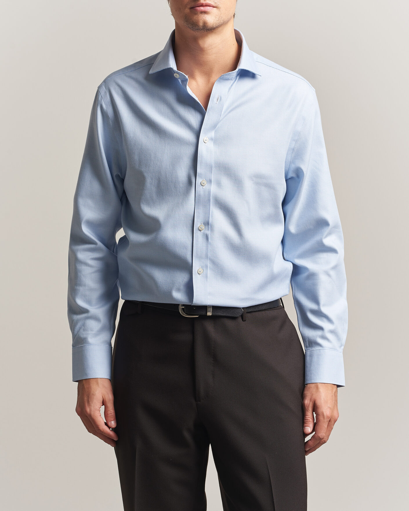 Men | Shirts | Charles Tyrwhitt | Slim Fit Non Iron Trafalgar Weave Shirt Sky Blue